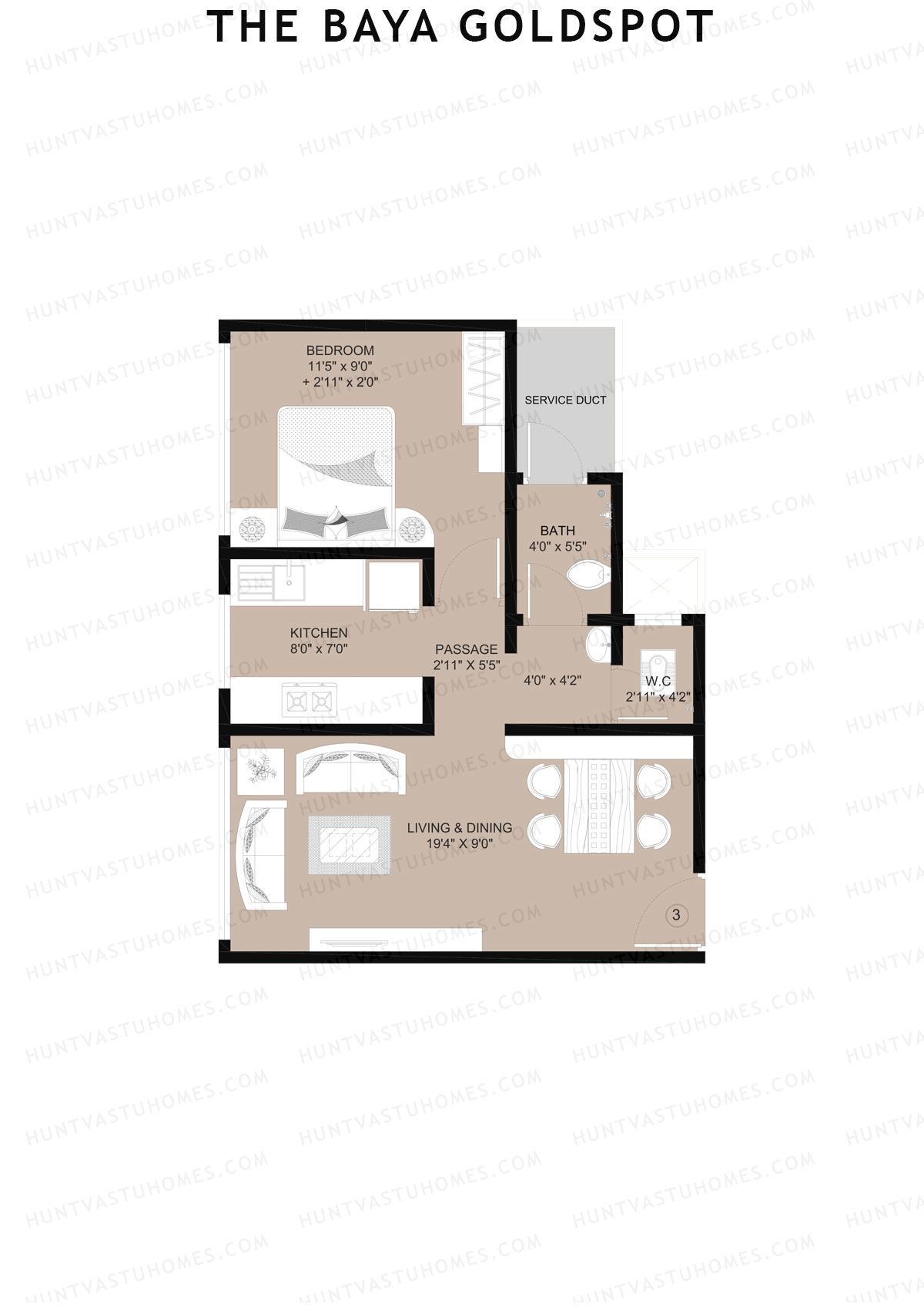 The Baya Goldspot Wing A Unit 4 Floor Plan