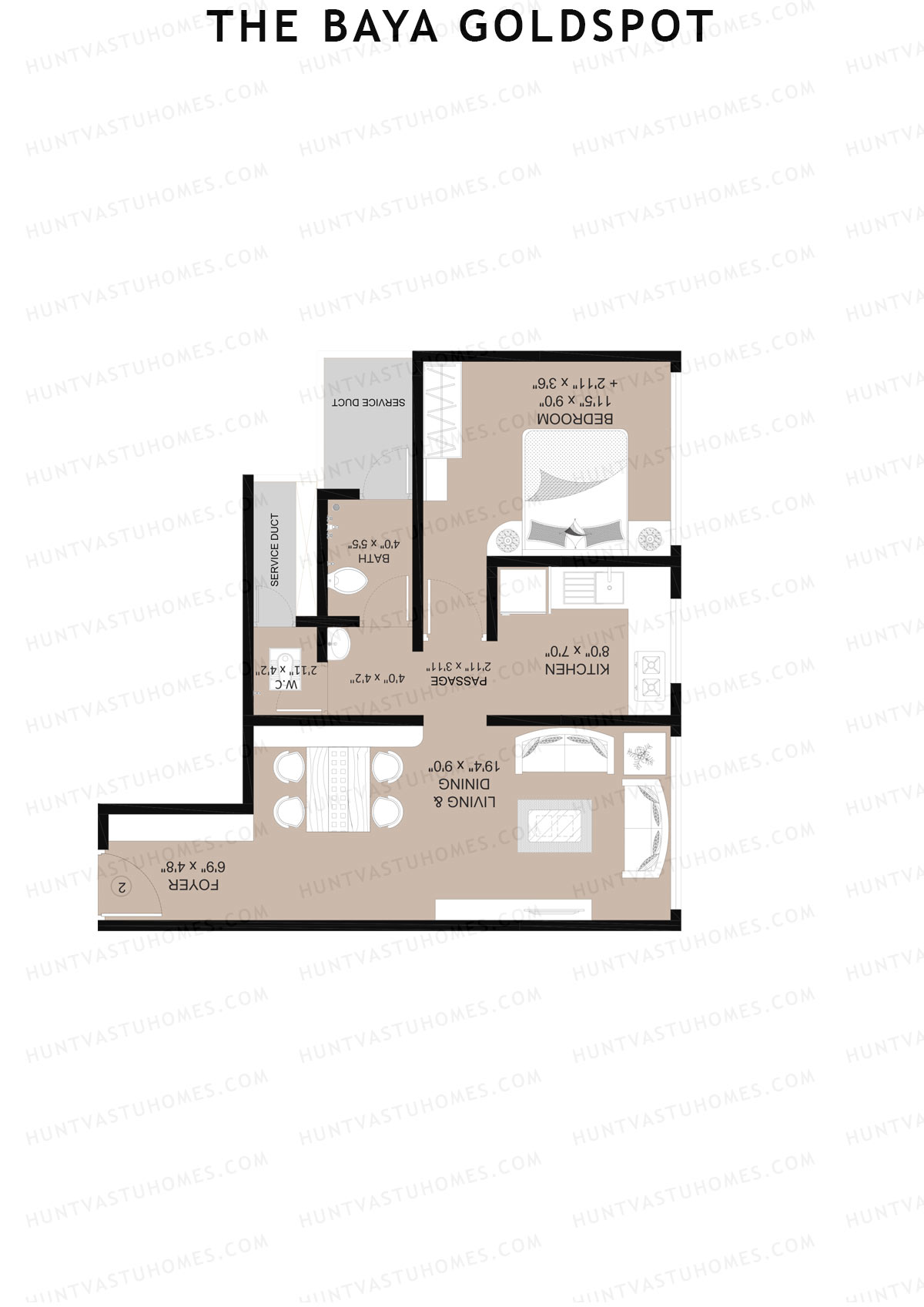 The Baya Goldspot Wing C Unit 2 Floor Plan