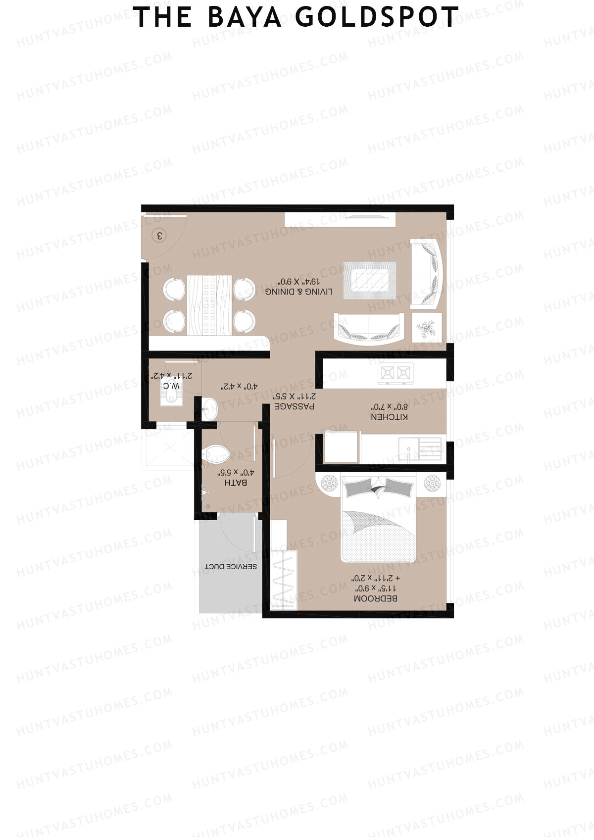 The Baya Goldspot Wing C Unit 3 Floor Plan