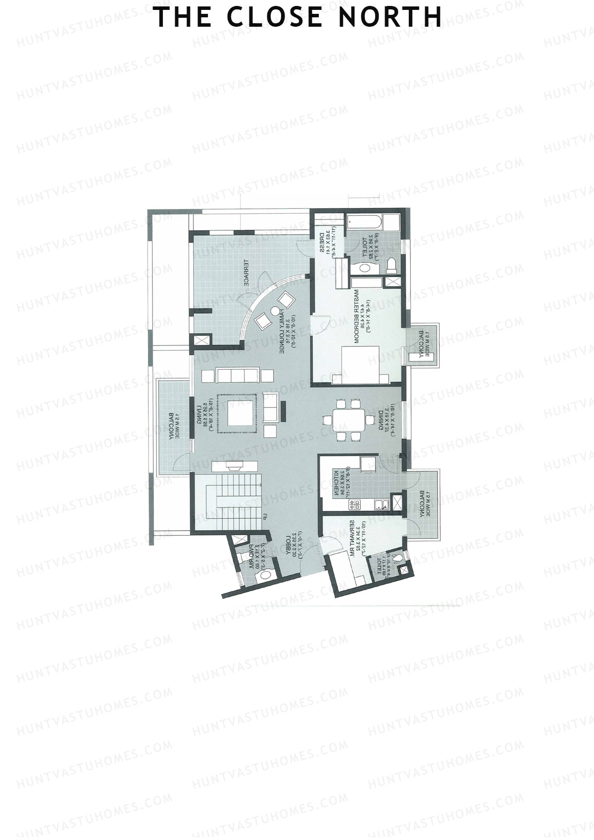 The Close North, Tower N12, Unit 1 (Penthouse), 4BHK, Super Area 4268   sq ft 