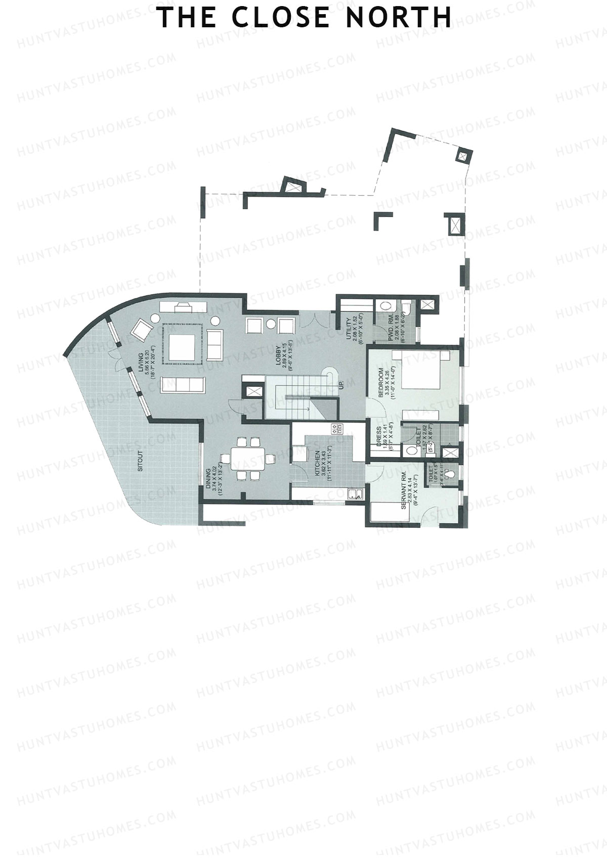 The Close North, Tower N12, Unit 2 (Duplex ), 4BHK, Super Area 3170   sq ft 