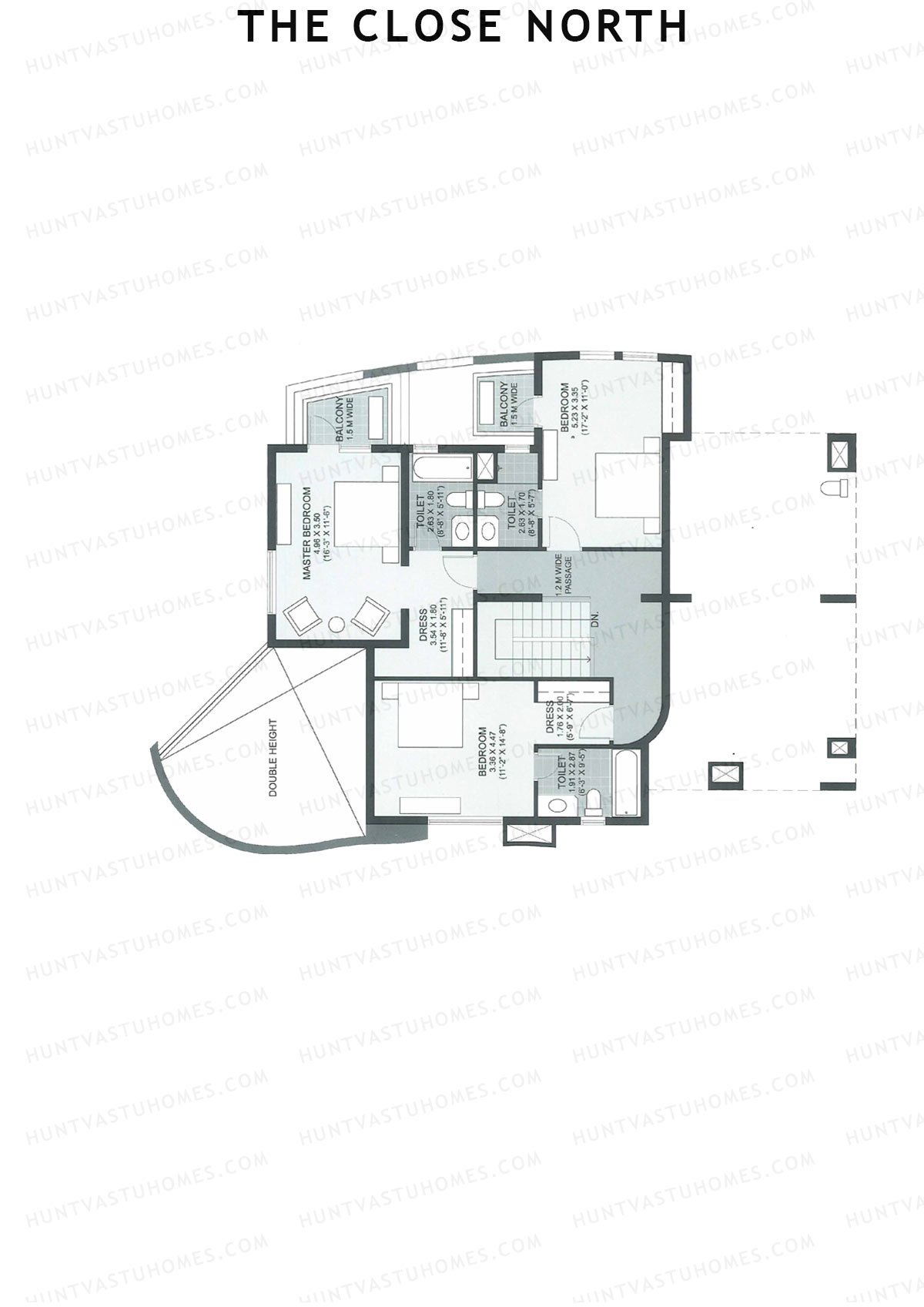The Close North, Tower N12, Unit 3 (Duplex ), 4BHK, Super Area 3372   sq ft 