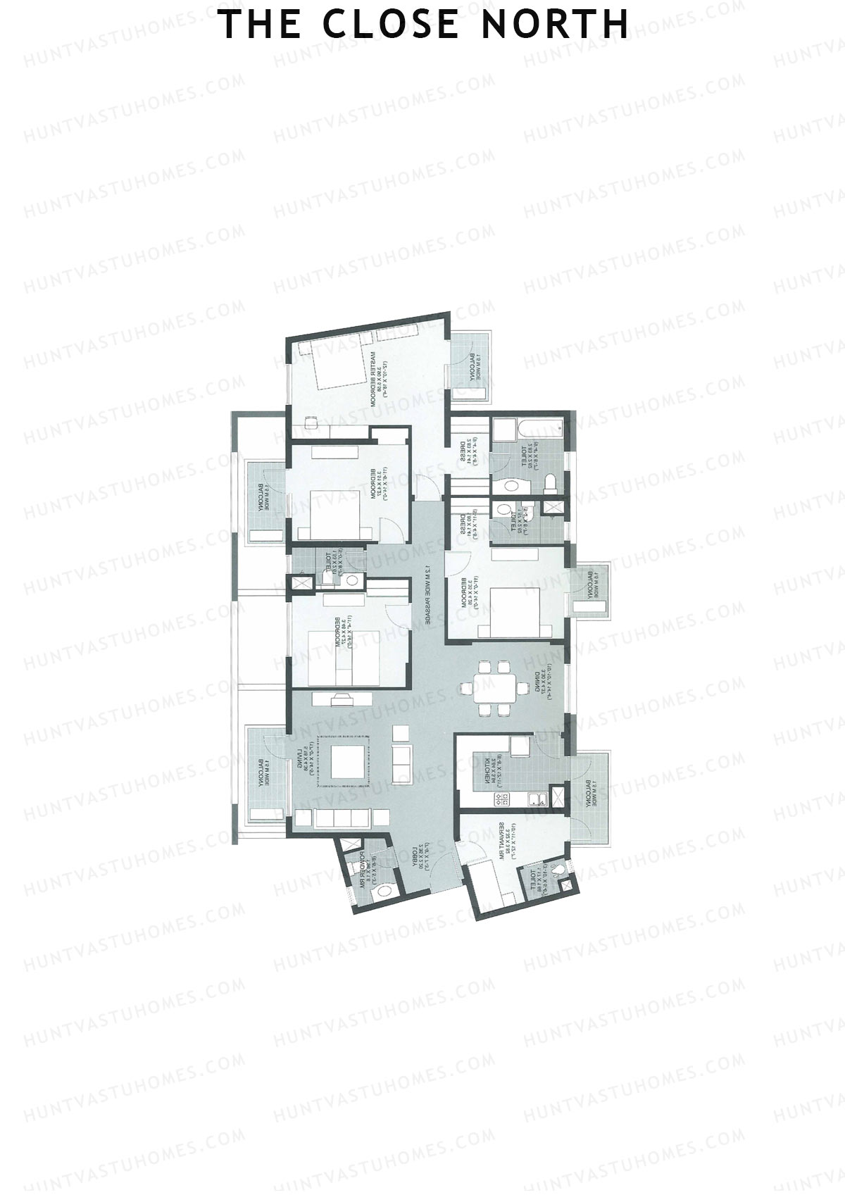 The Close North, Tower N14, Unit 1, 4BHK, Super Area 2939   sq ft 