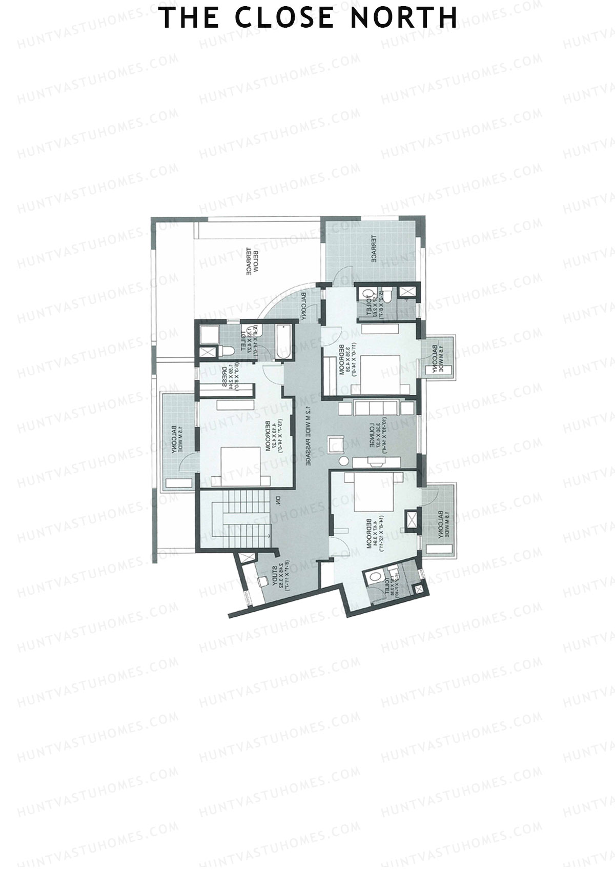 The Close North, Tower N14, Unit 1 (Penthouse), 4BHK, Super Area 4268   sq ft 