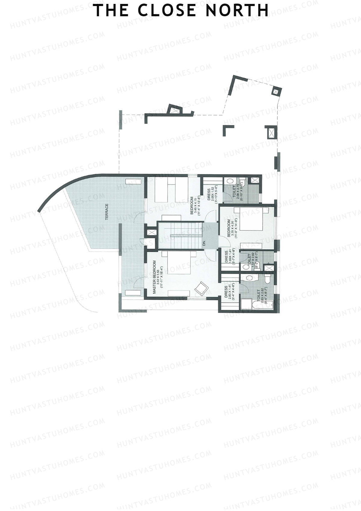 The Close North, Tower N14, Unit 2 (Duplex ), 4BHK, Super Area 3170   sq ft 