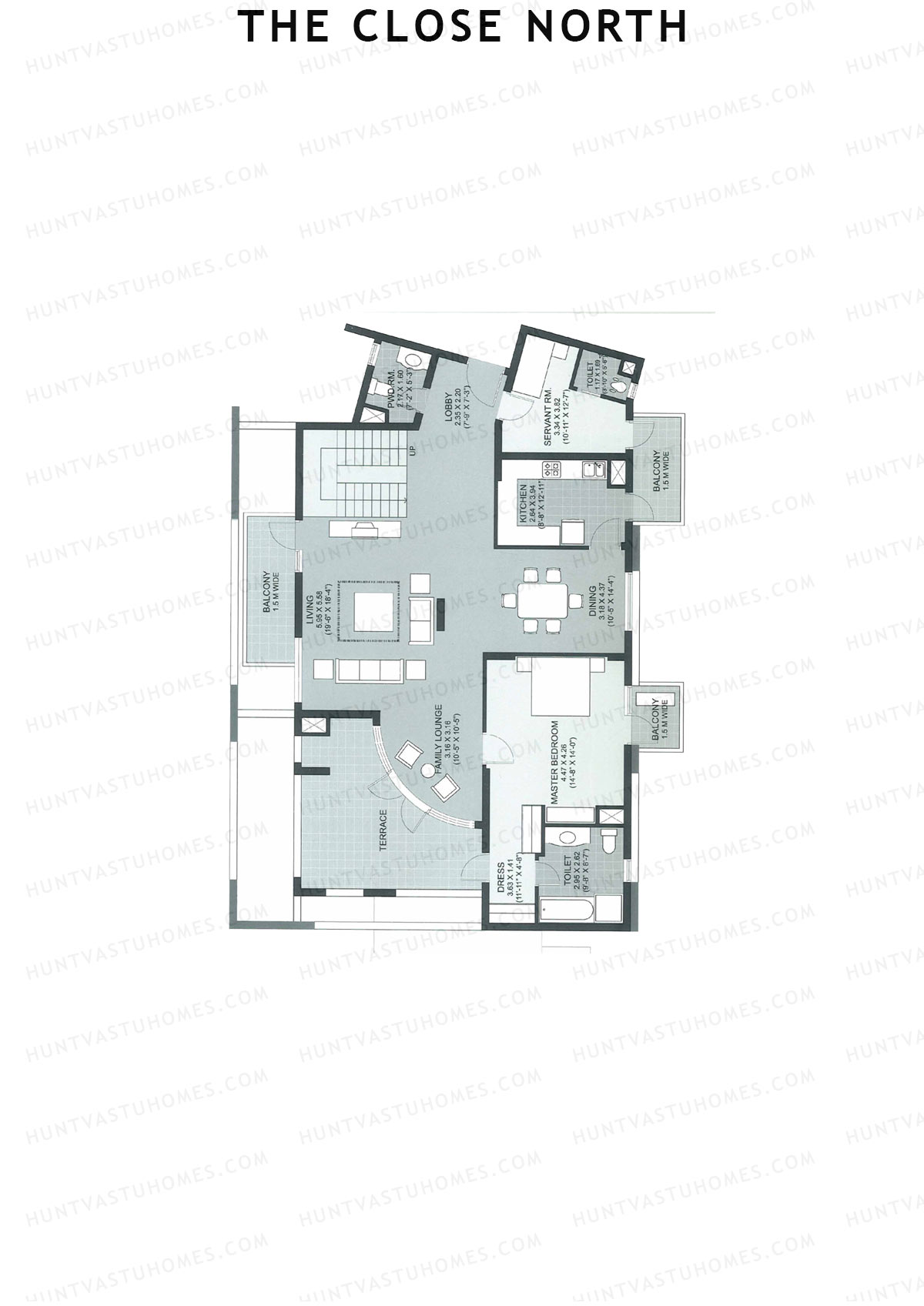 The Close North, Tower N14, Unit 2 (Penthouse), 4BHK, Super Area 4268   sq ft 