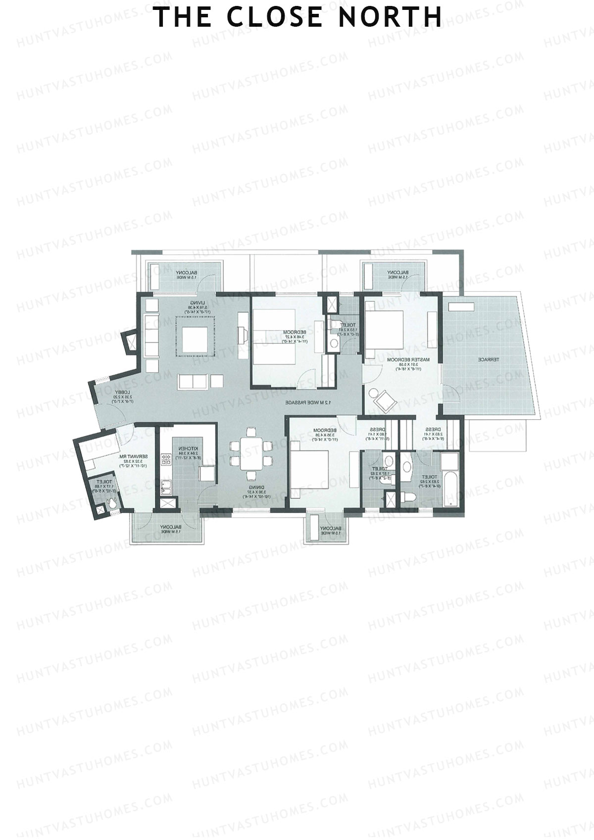 The Close North, Tower N15, Unit 1, 3BHK, Super Area 2491   sq ft 