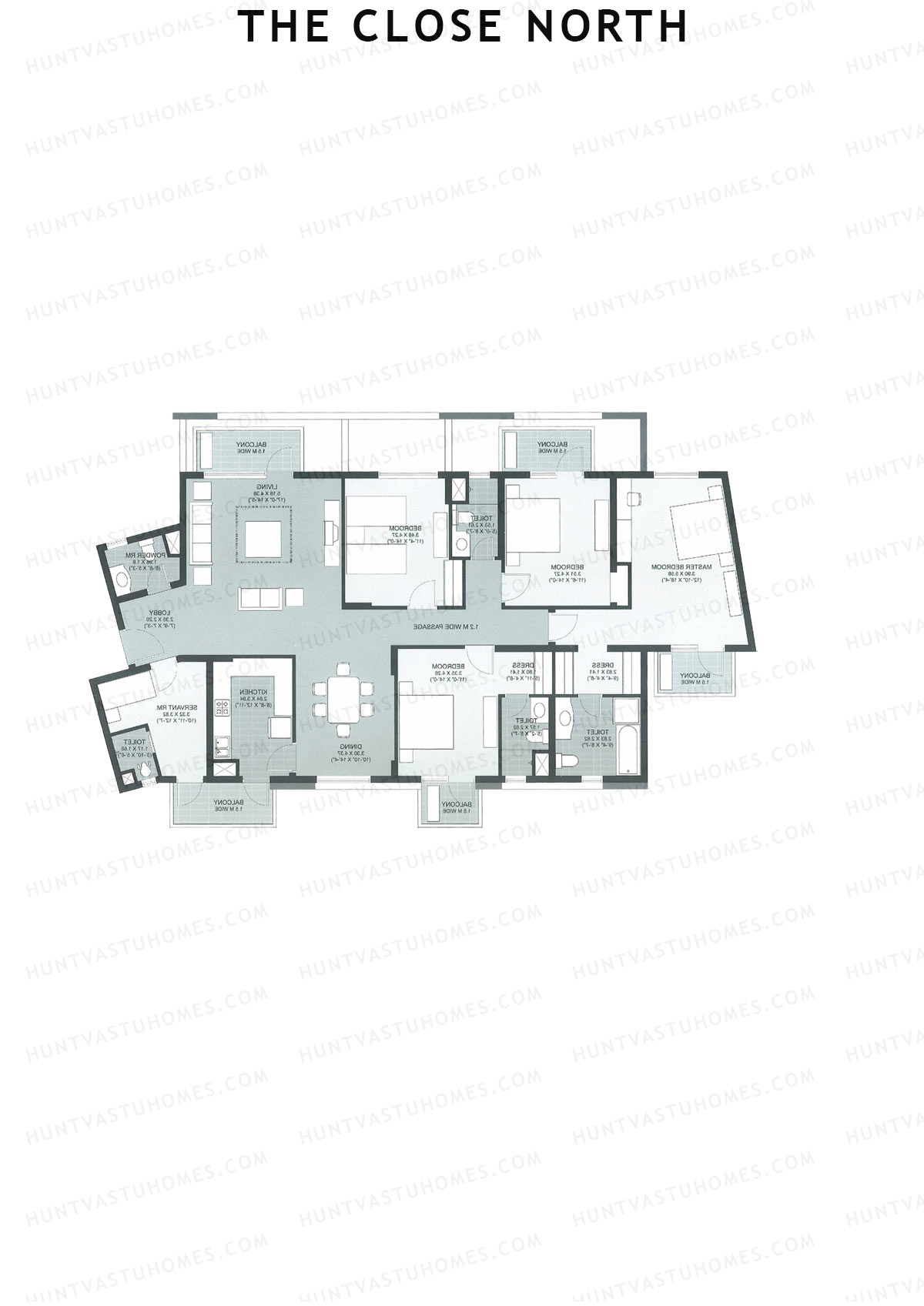 The Close North, Tower N15, Unit 1, 4BHK, Super Area 2939   sq ft 