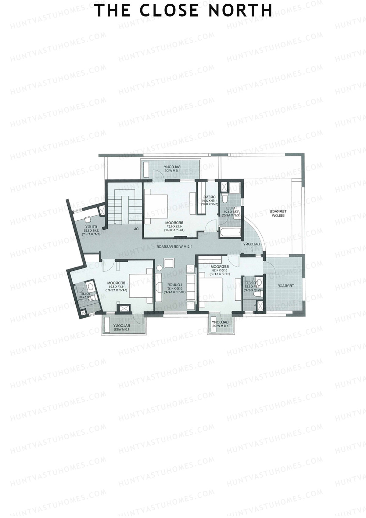 The Close North, Tower N15, Unit 1 (Penthouse), 4BHK, Super Area 4268   sq ft 