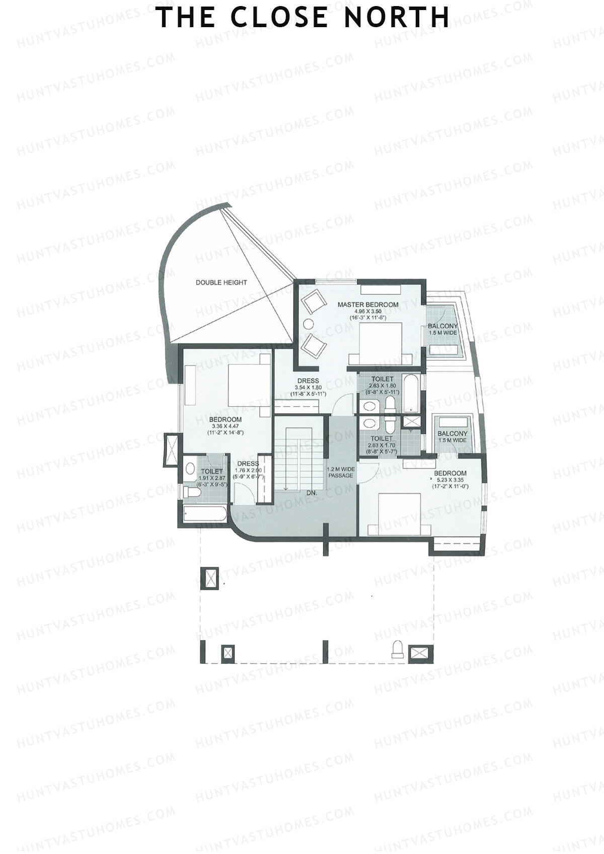 The Close North, Tower N15, Unit 3 (Duplex ), 4BHK, Super Area 3372   sq ft 