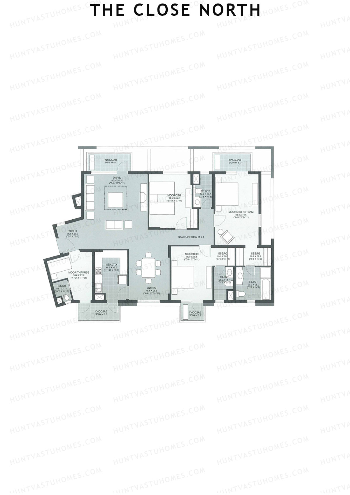 The Close North, Tower N1, Unit 1, 3BHK, Super Area 2491   sq ft 