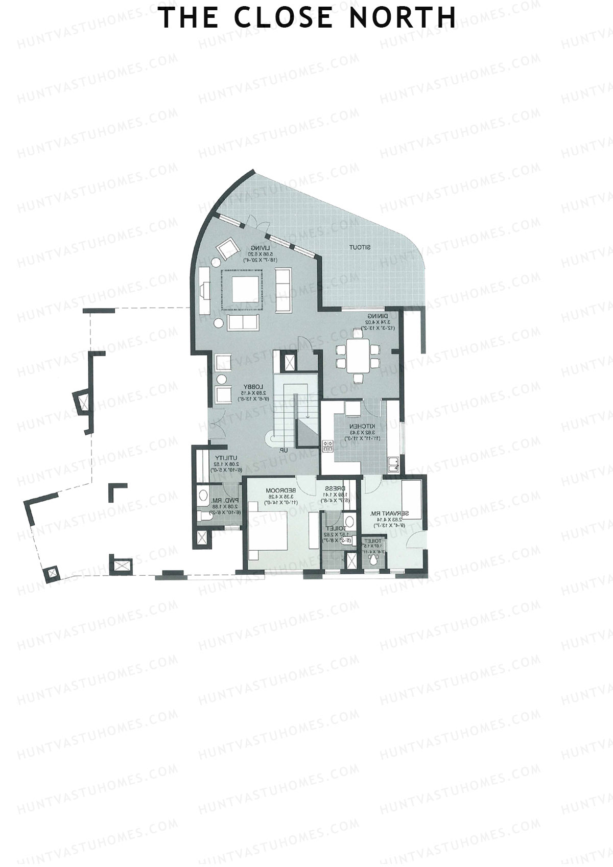 The Close North, Tower N1, Unit 1 (Duplex ), 4BHK, Super Area 3170   sq ft 