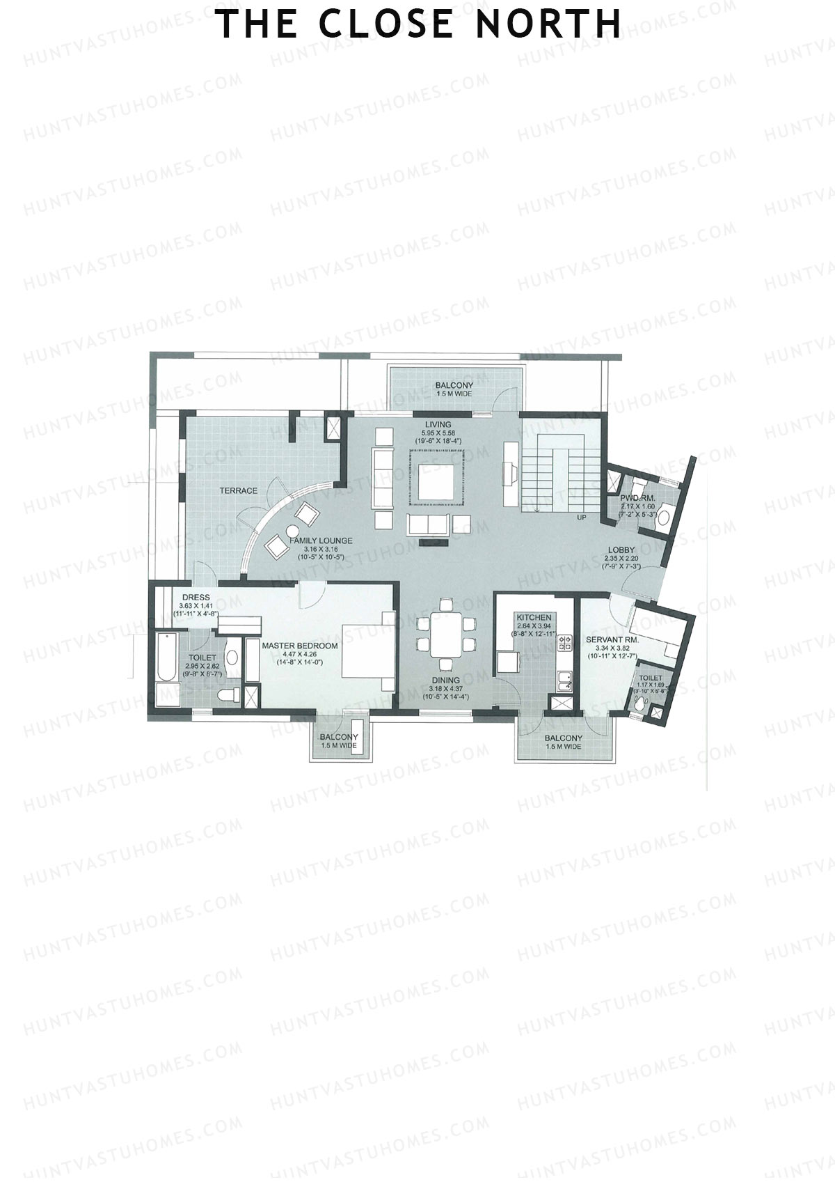 The Close North, Tower N1, Unit 2 (Penthouse), 4BHK, Super Area 4268   sq ft 