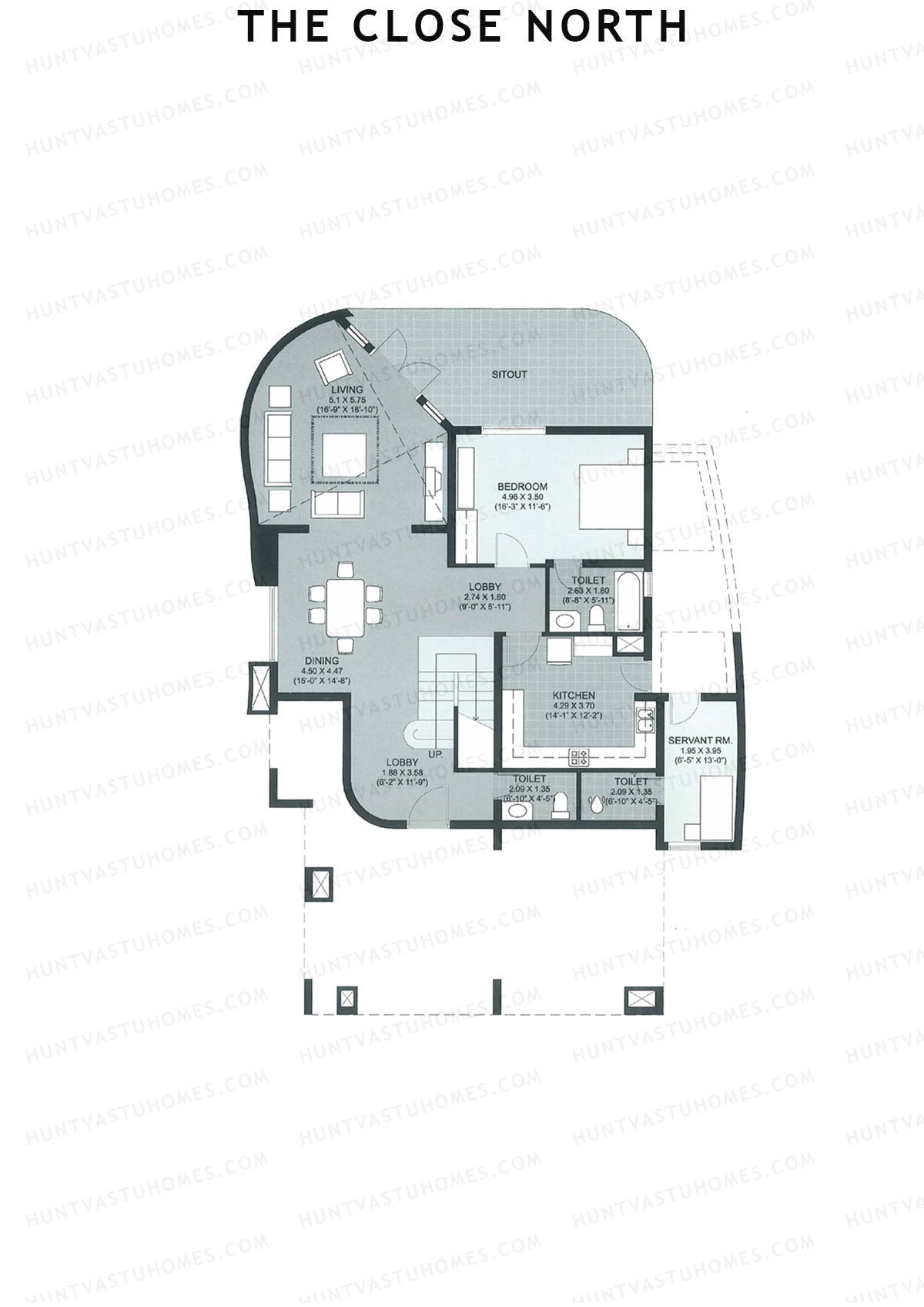 The Close North, Tower N1, Unit 3 (Duplex ), 4BHK, Super Area 3372   sq ft 
