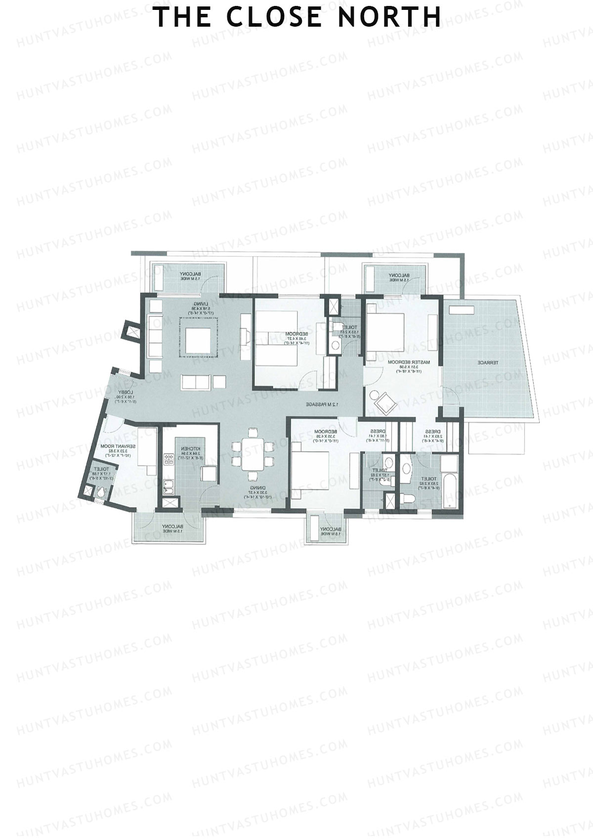 The Close North, Tower N2, Unit 1, 3BHK, Super Area 2491   sq ft 