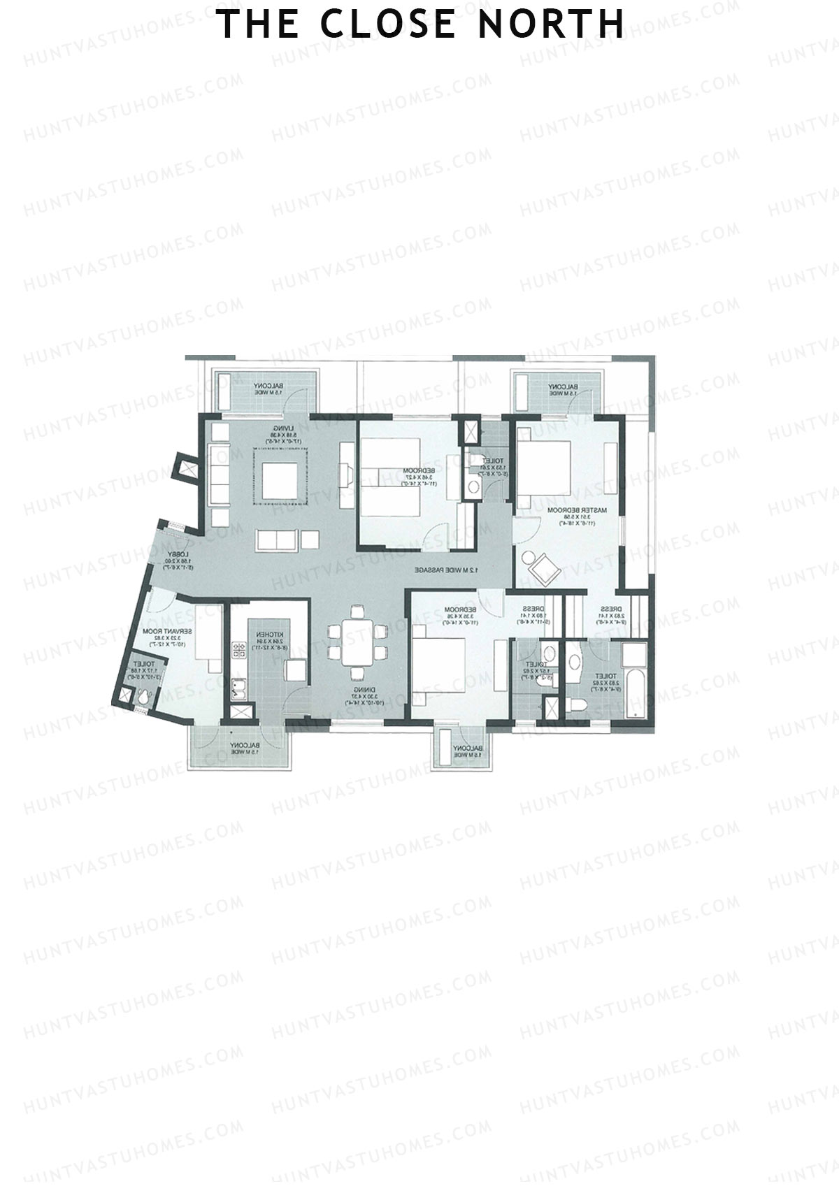 The Close North, Tower N2, Unit 1, 3BHK, Super Area 2491   sq ft 