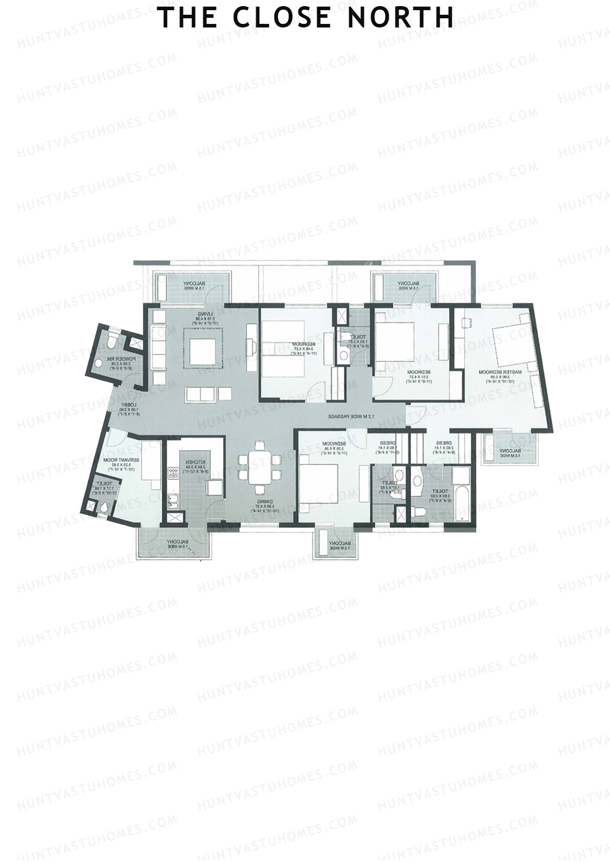 The Close North, Tower N2, Unit 1, 4BHK, Super Area 2939   sq ft 