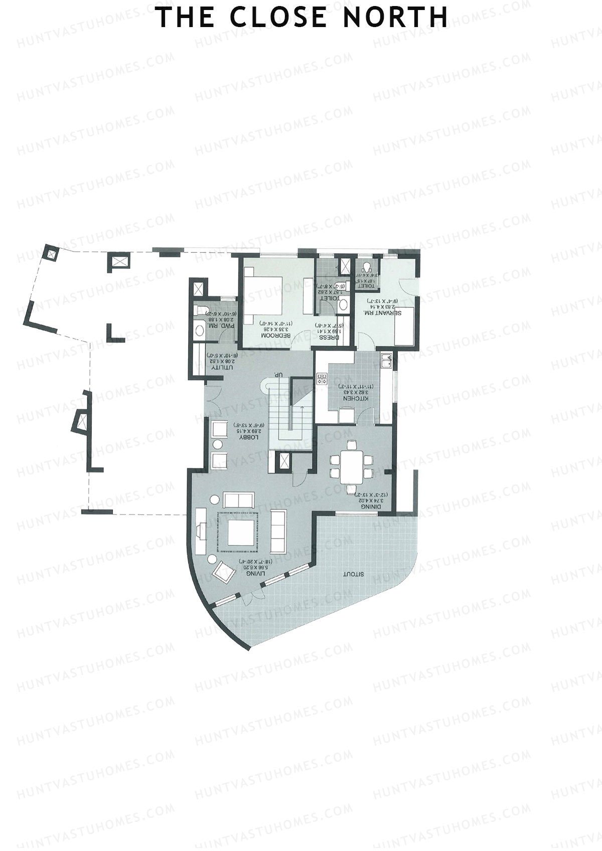 The Close North, Tower N2, Unit 1 (Duplex ), 4BHK, Super Area 3170   sq ft 
