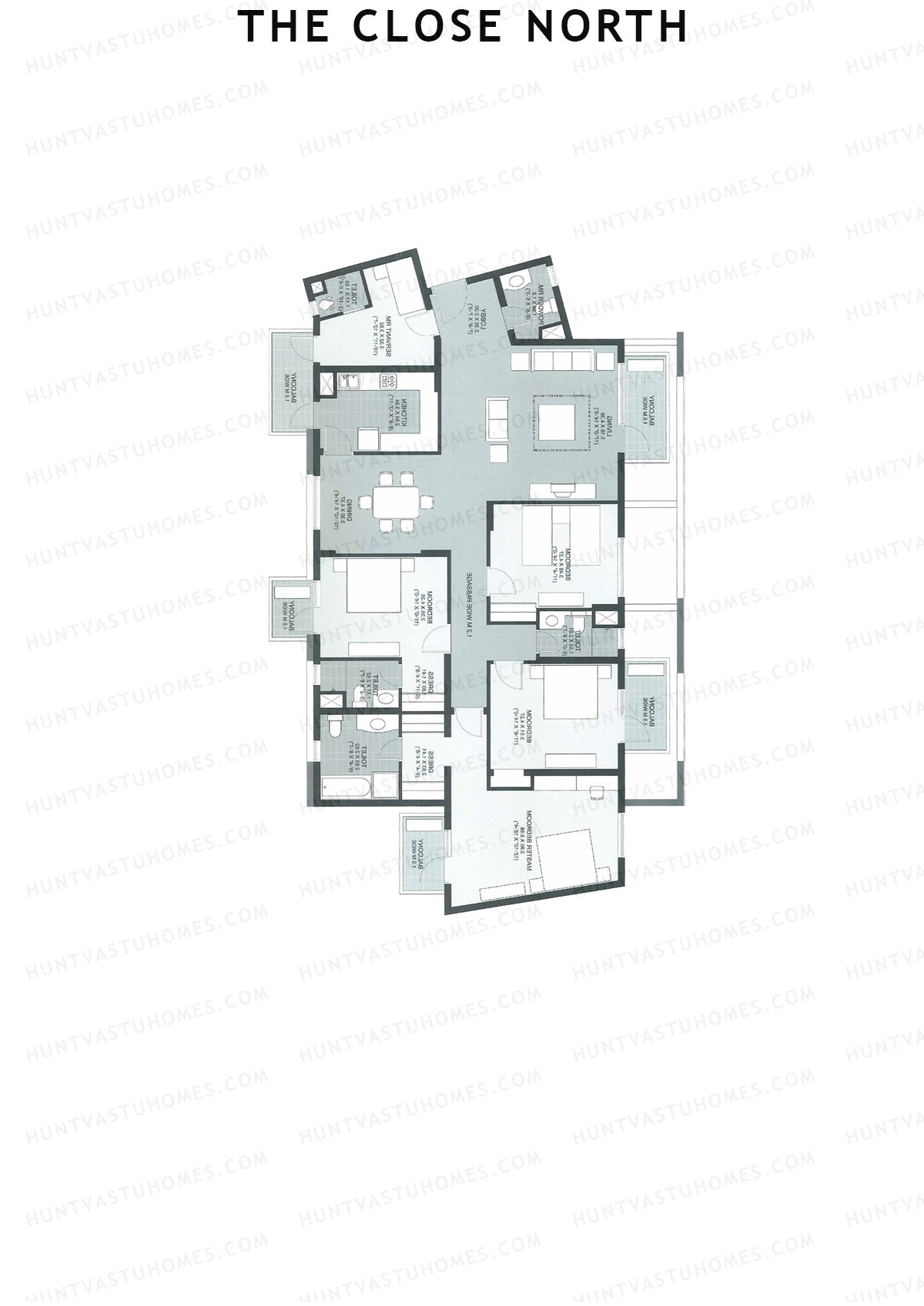 The Close North, Tower N3, Unit 1, 4BHK, Super Area 2939   sq ft 