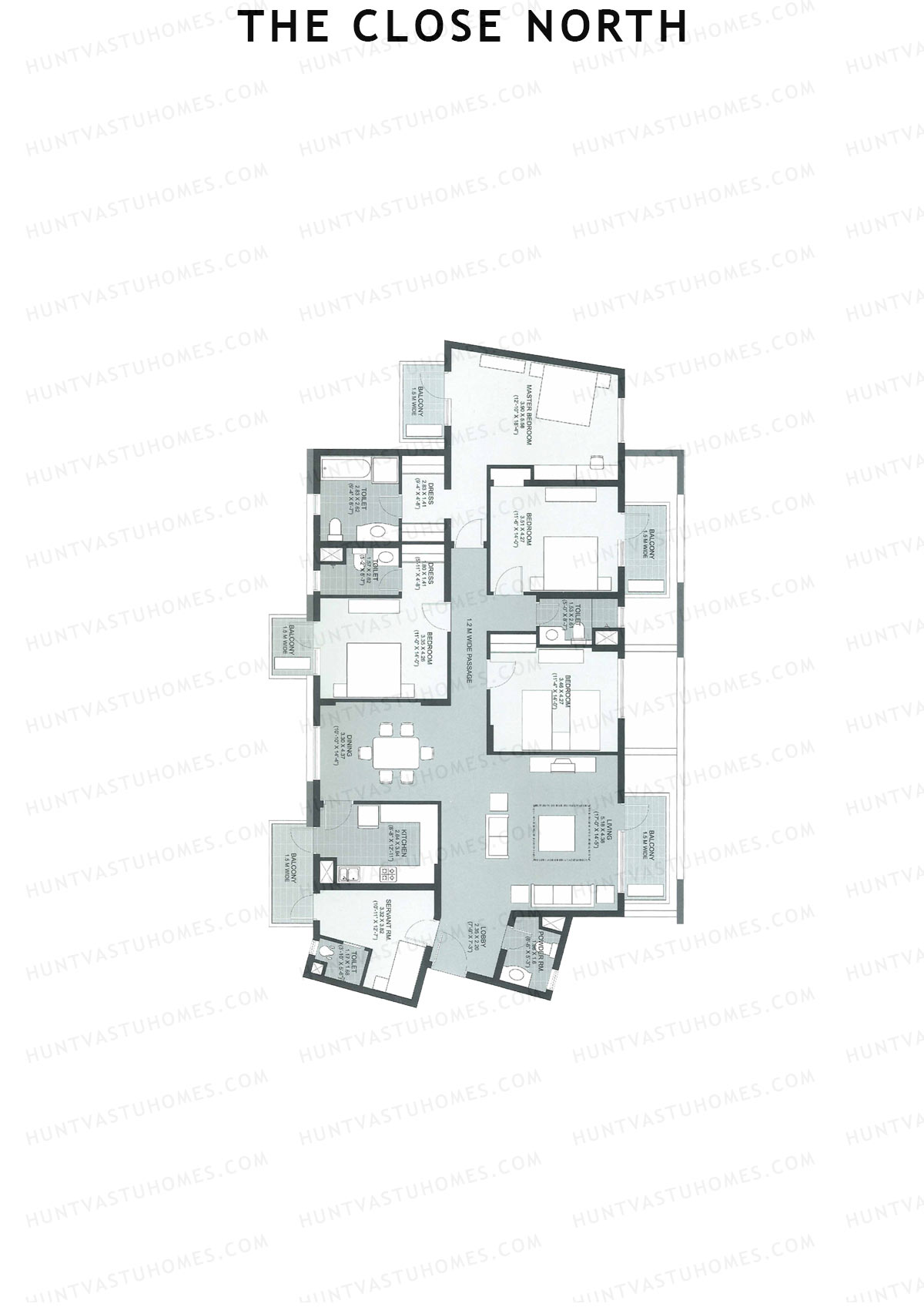 The Close North, Tower N3, Unit 2, 4BHK, Super Area 2939   sq ft 