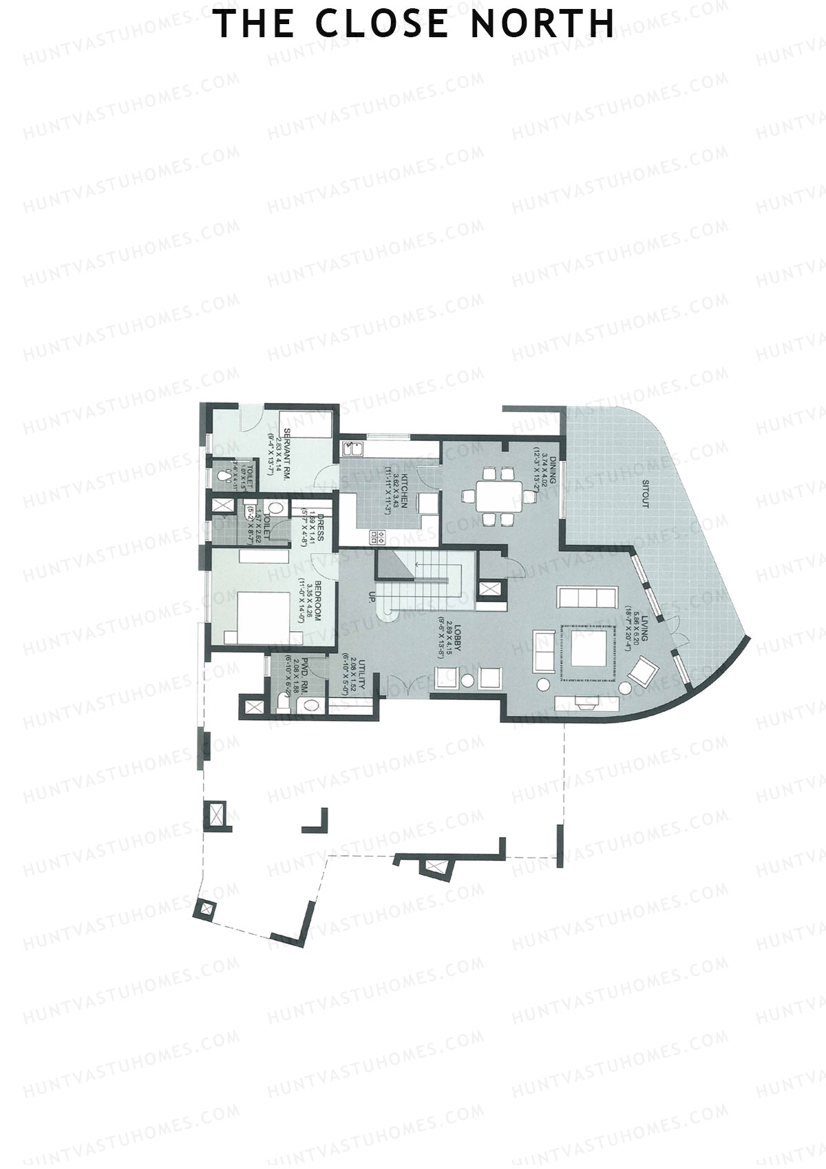 The Close North, Tower N3, Unit 2 (Duplex ), 4BHK, Super Area 3170   sq ft 