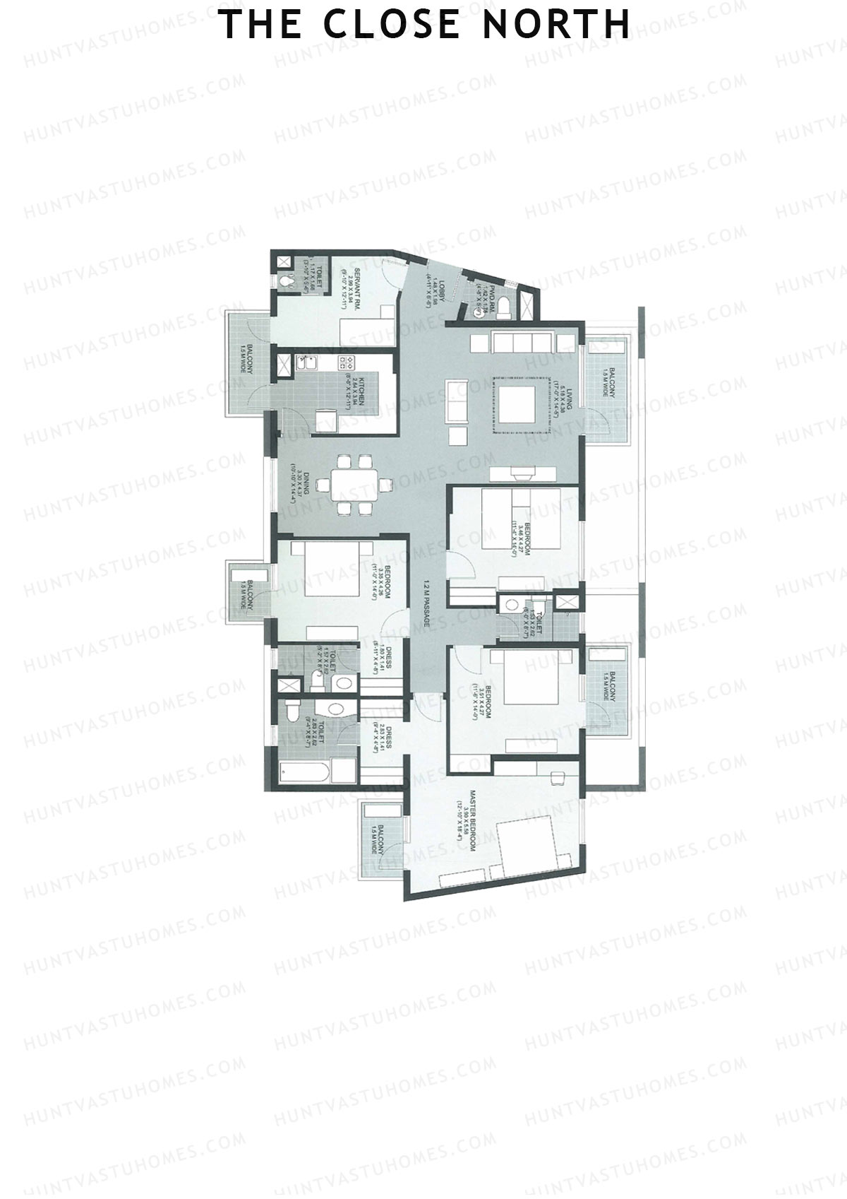 The Close North, Tower N4, Unit 1, 4BHK, Super Area 2939   sq ft 