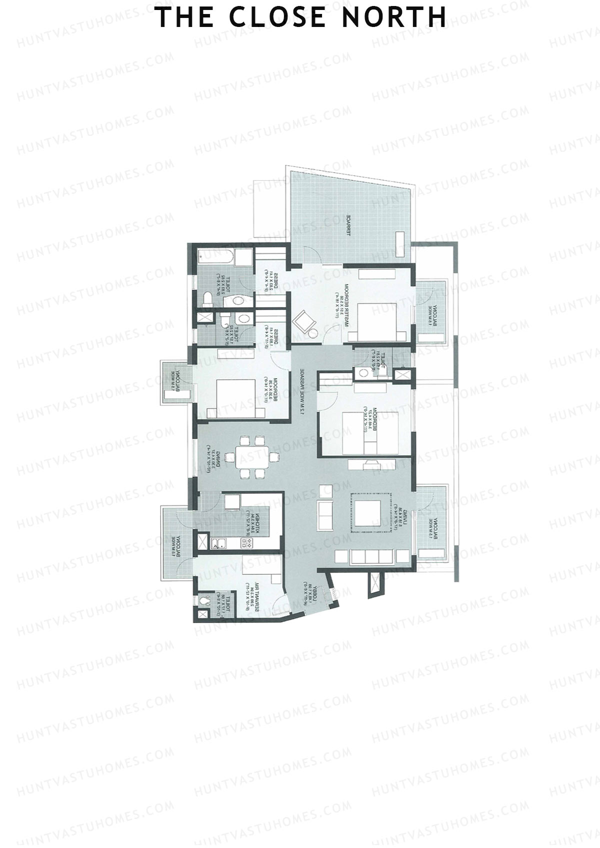 The Close North, Tower N4, Unit 2, 3BHK, Super Area 2491   sq ft 