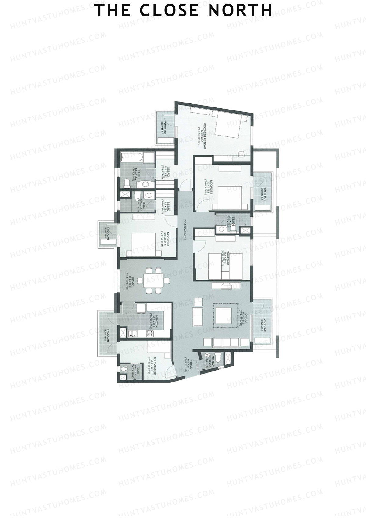 The Close North, Tower N4, Unit 2, 4BHK, Super Area 2939   sq ft 