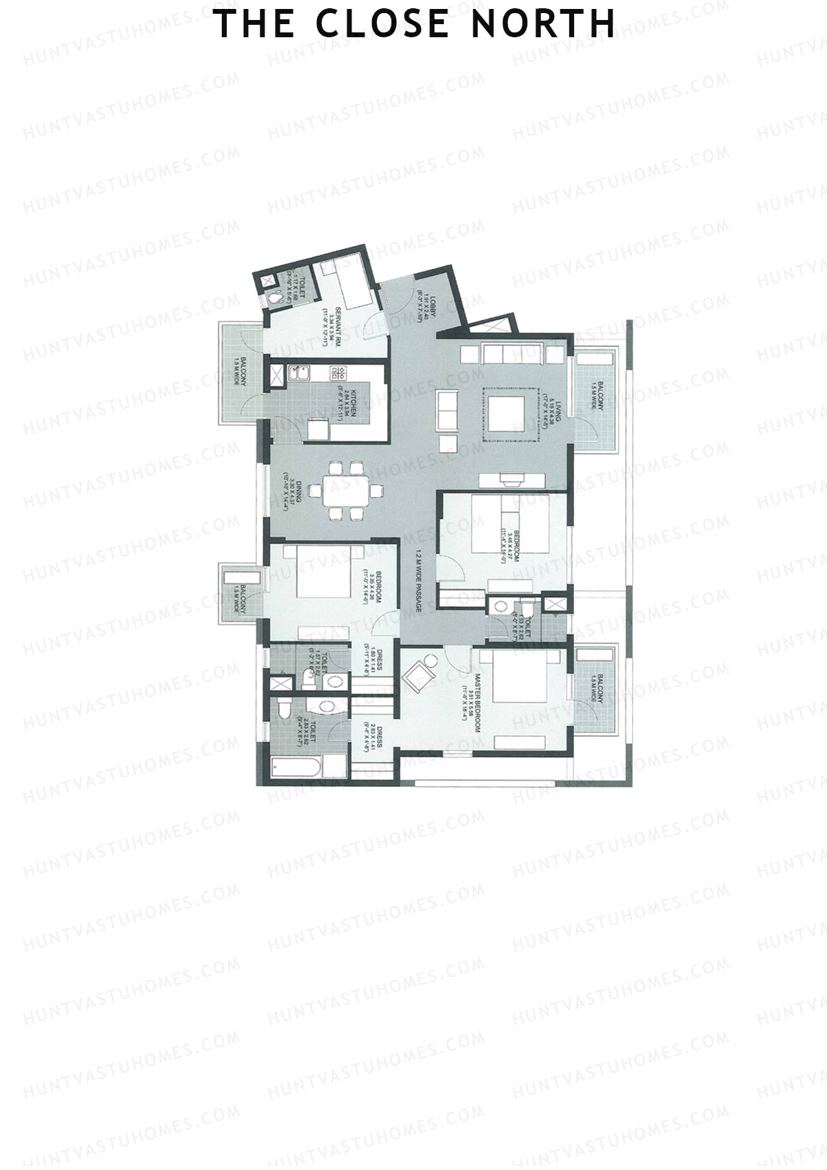 The Close North, Tower N5, Unit 1, 3BHK, Super Area 2491   sq ft 