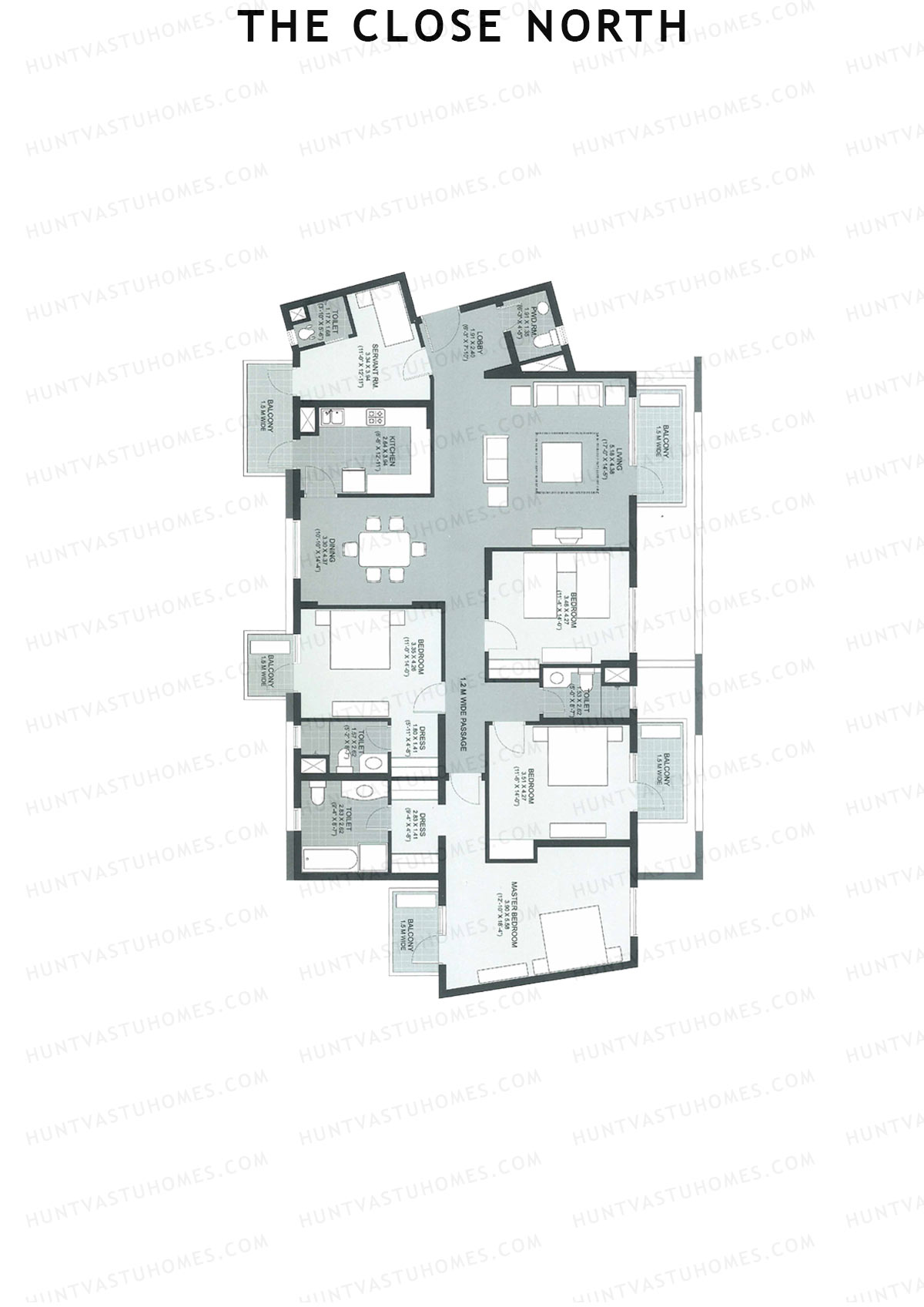 The Close North, Tower N5, Unit 1, 4BHK, Super Area 2939   sq ft 