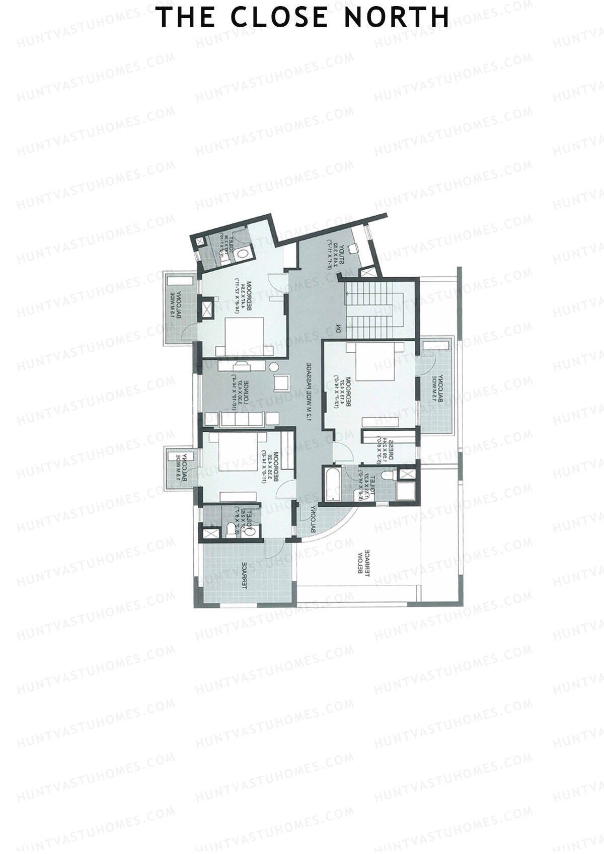 The Close North, Tower N5, Unit 1 (Penthouse), 4BHK, Super Area 4268   sq ft 