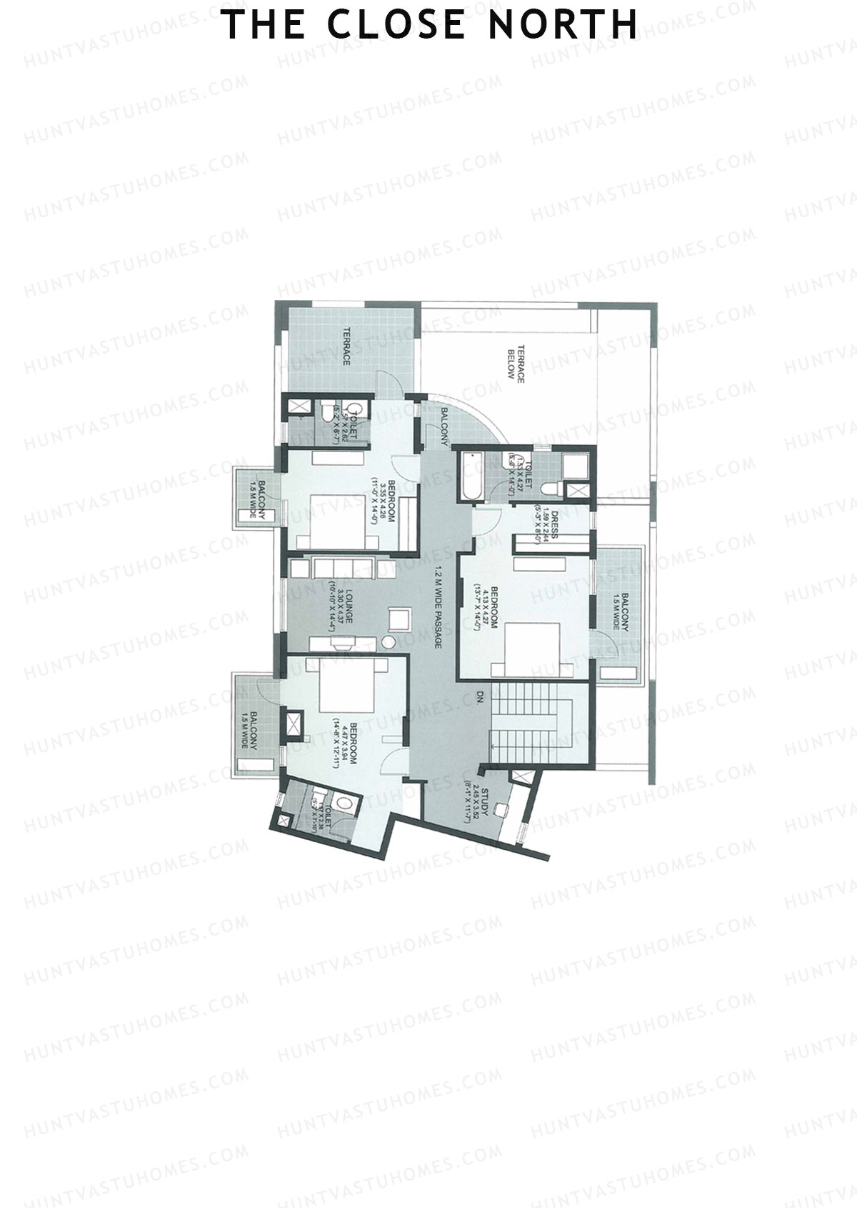 The Close North, Tower N5, Unit 2 (Penthouse), 4BHK, Super Area 4268   sq ft 