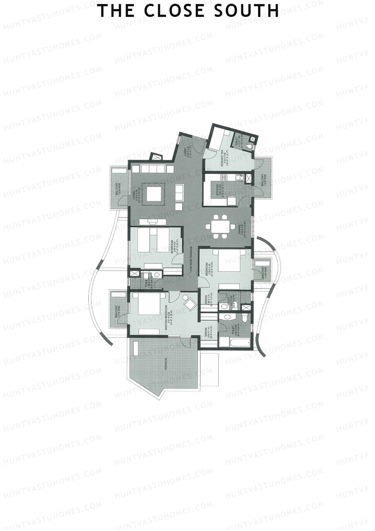 The Close South Tower S10 Unit 2 Floor Plan