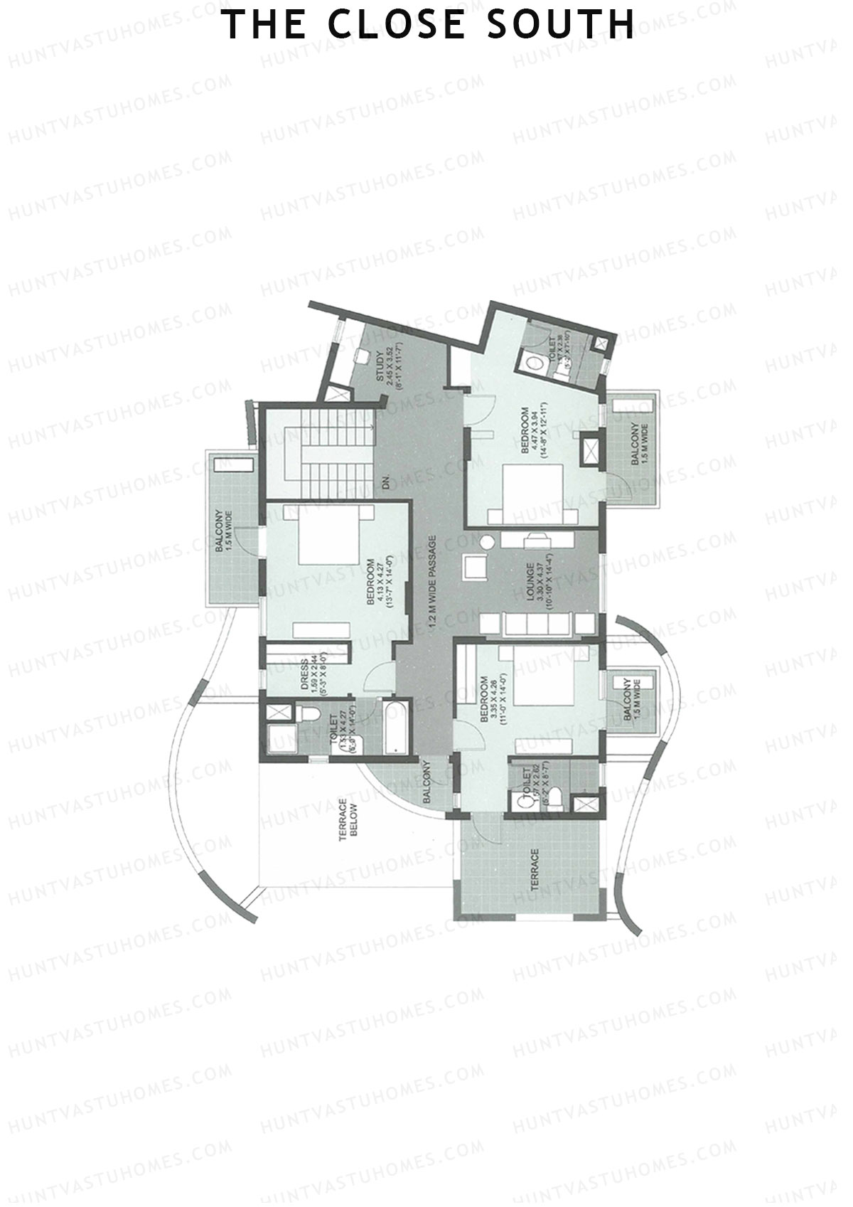 The Close South Tower S10 Unit 2 Type Penthouse Floor Plan