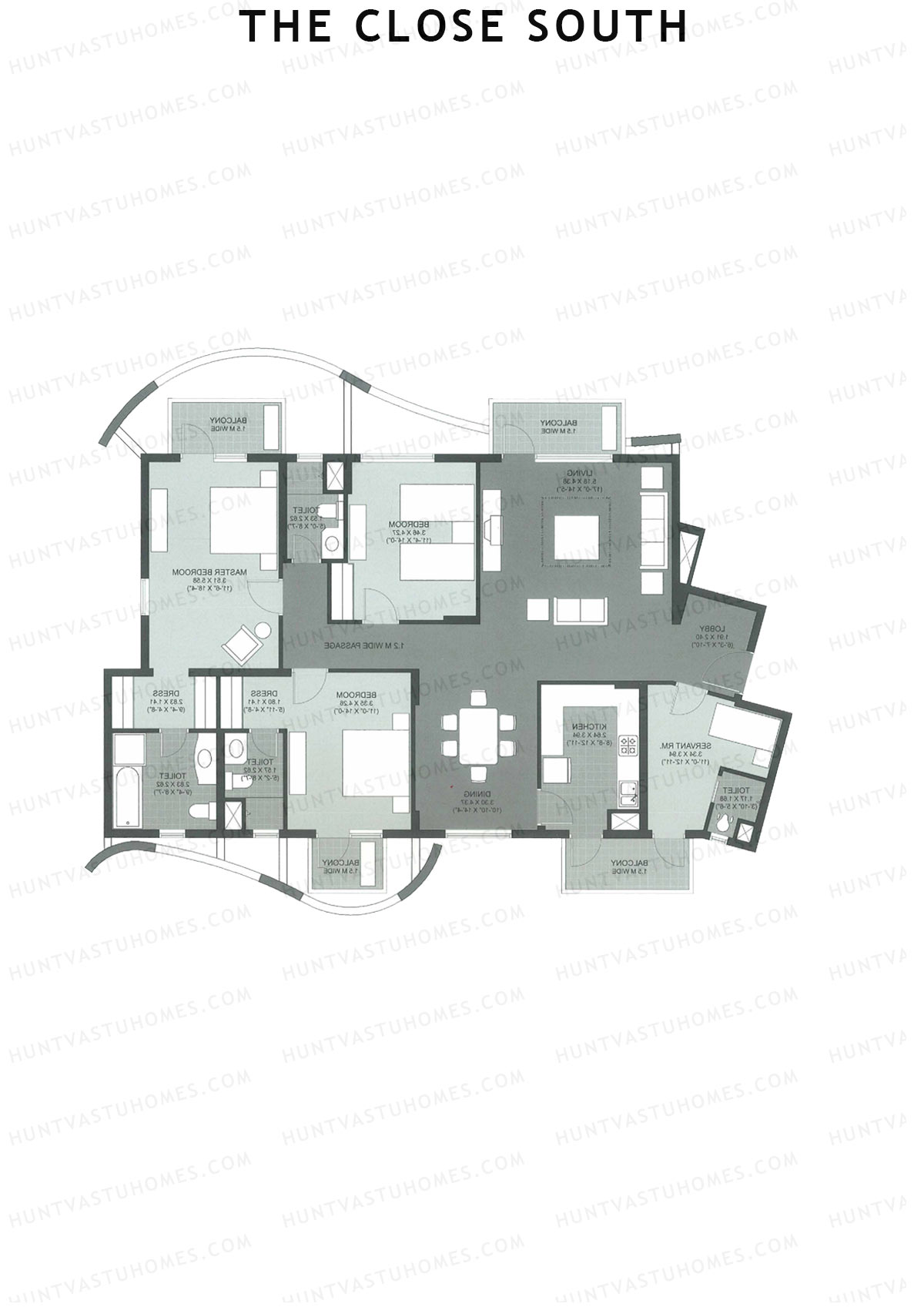 The Close South Tower S11 Unit 2 Floor Plan