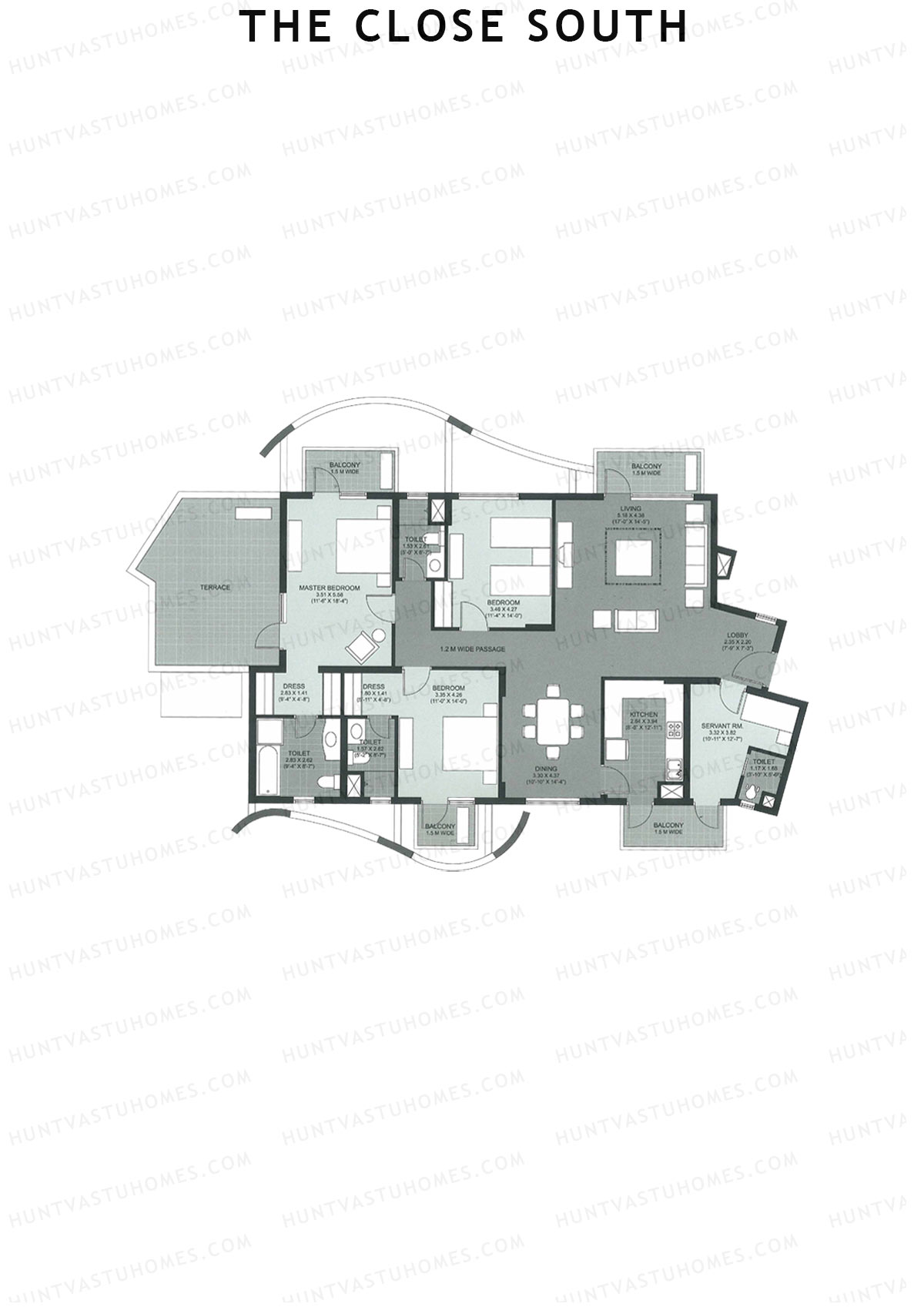 The Close South Tower S11 Unit 2 Floor Plan