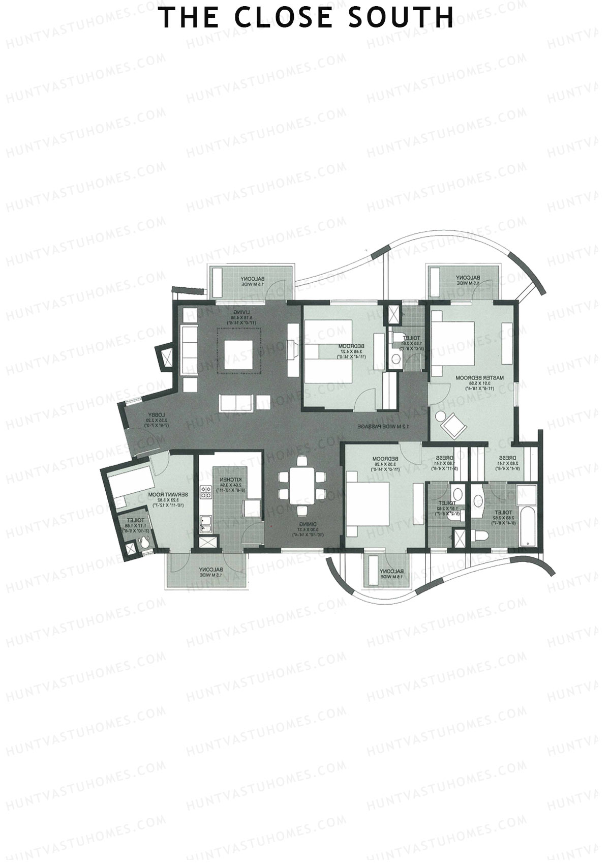 The Close South Tower S12 Unit 1 Floor Plan
