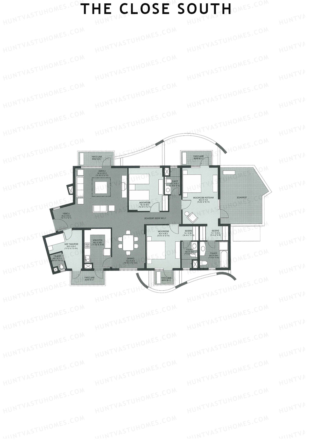 The Close South Tower S12 Unit 1 Floor Plan
