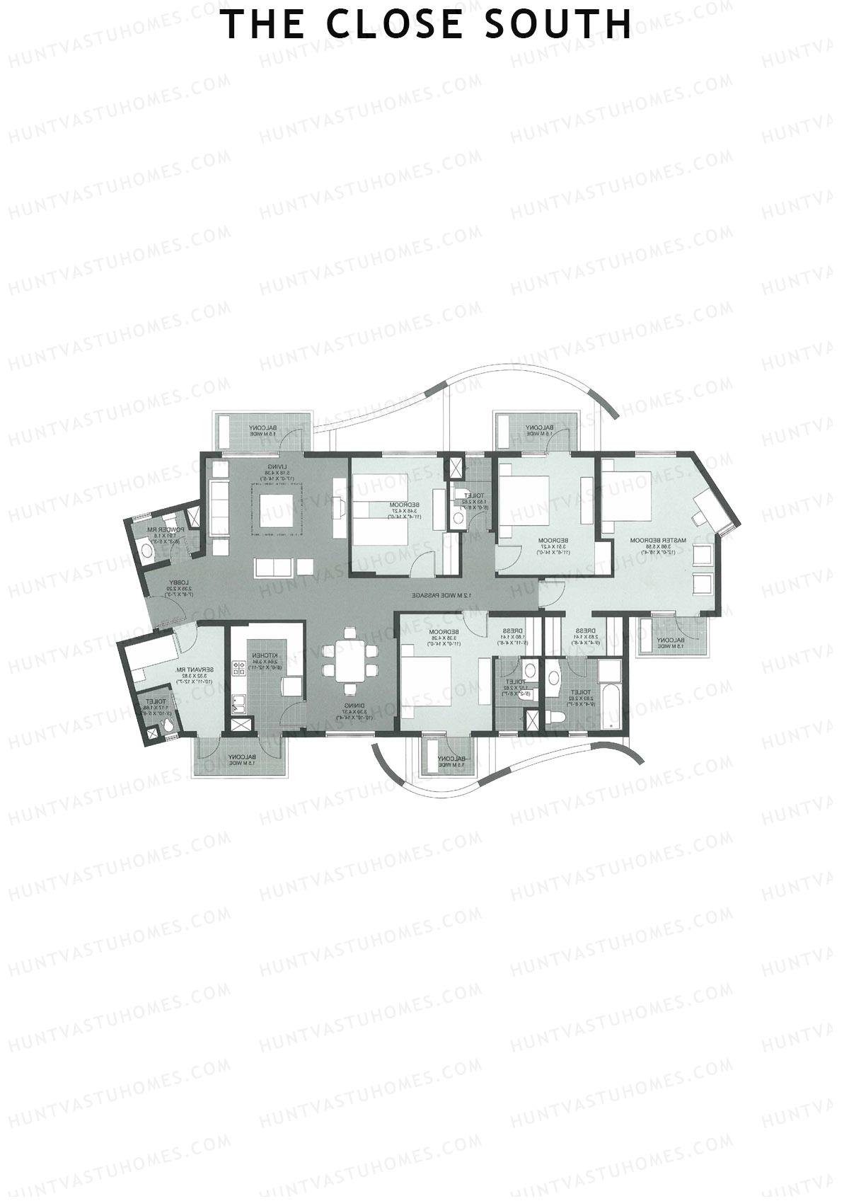 The Close South Tower S12 Unit 1 Floor Plan