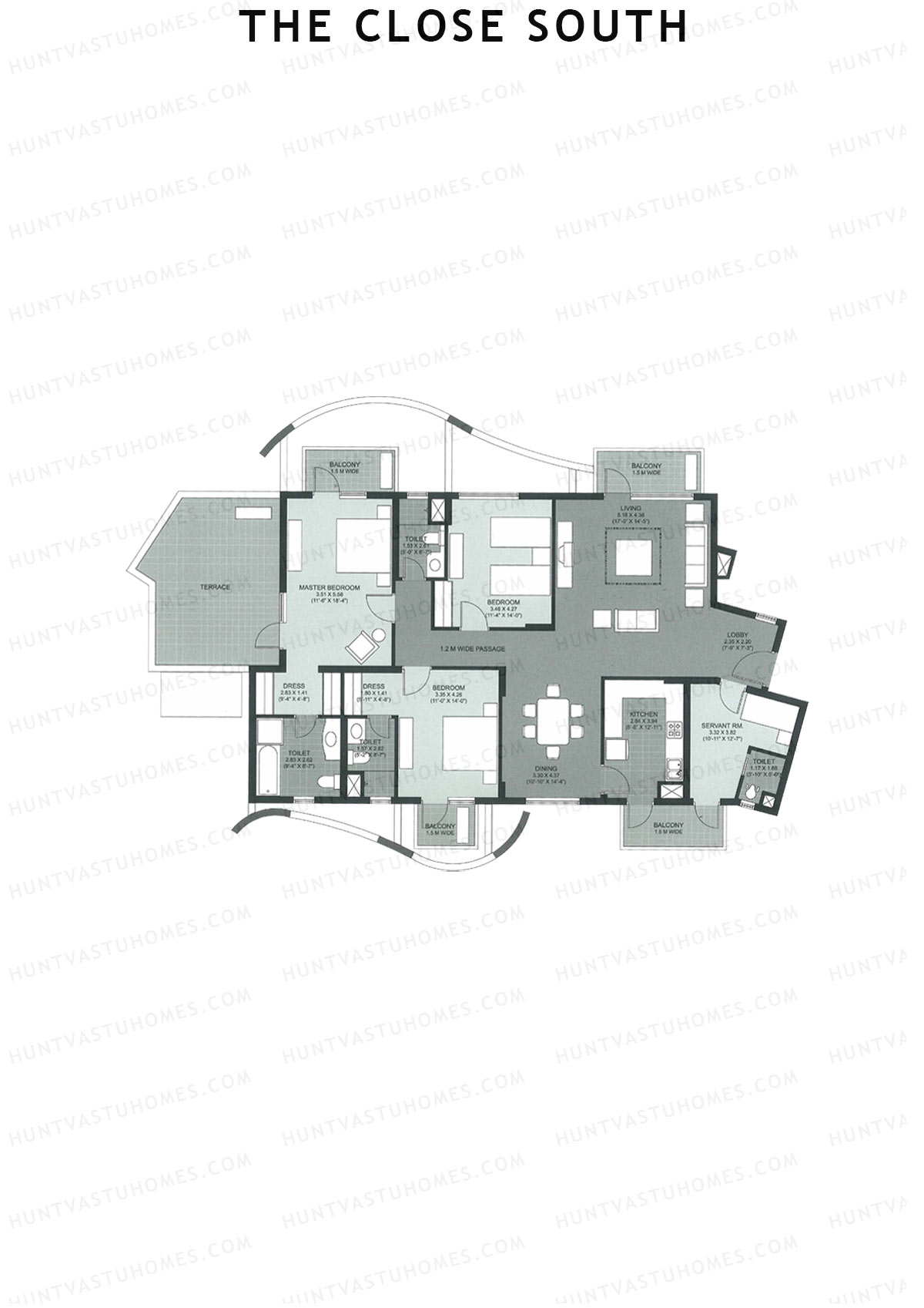 The Close South Tower S12 Unit 2 Floor Plan