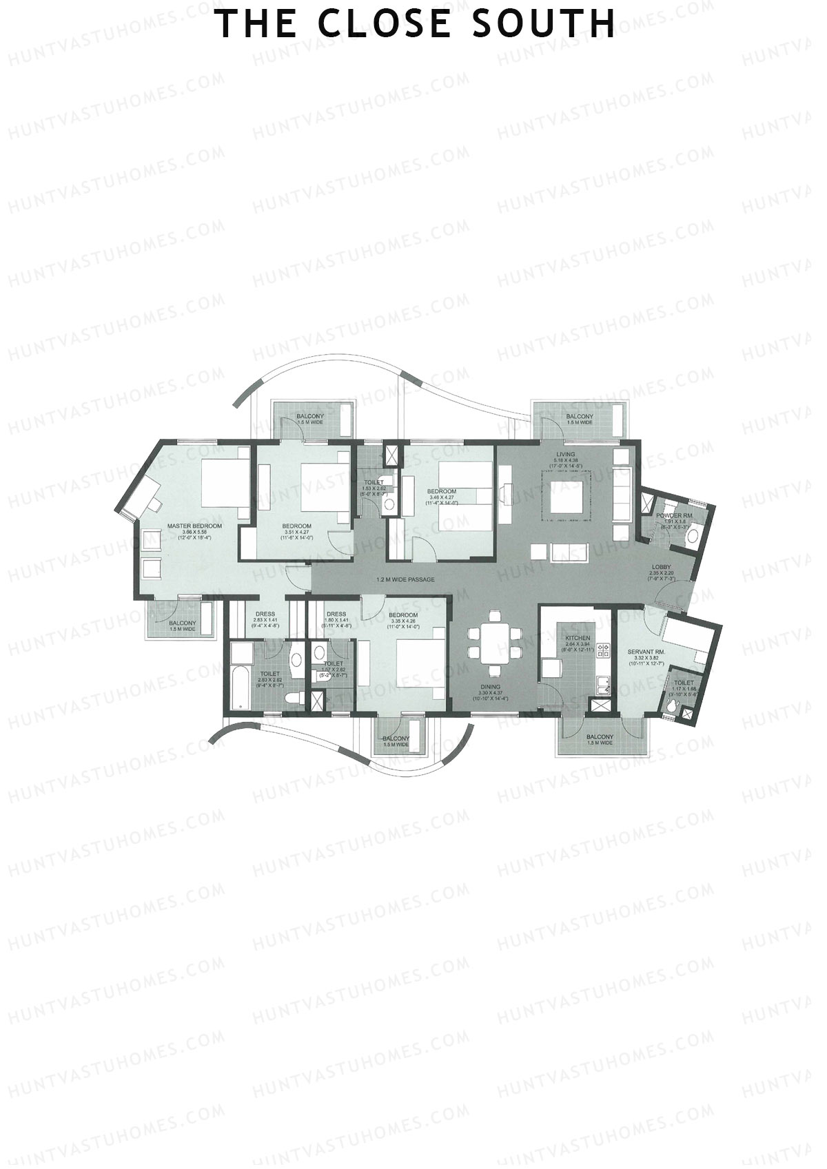 The Close South Tower S12 Unit 2 Floor Plan