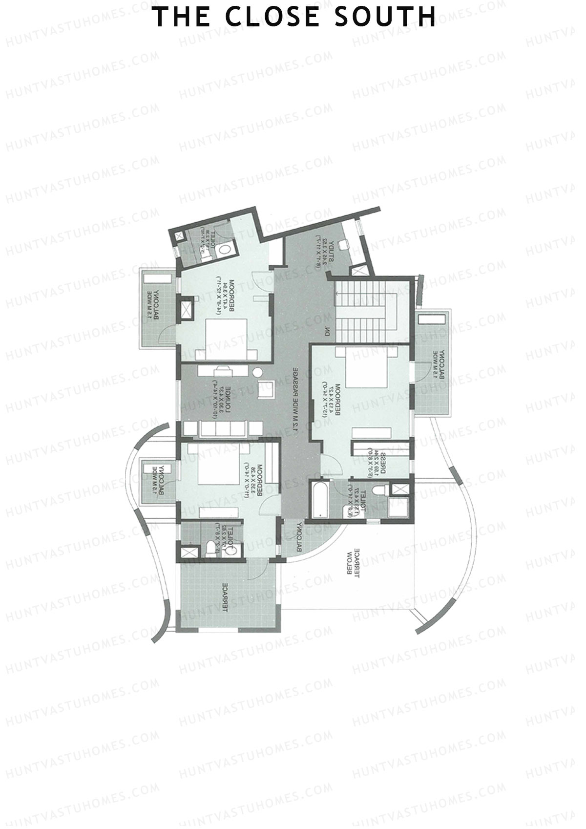 The Close South Tower S14 Unit 1 Type Penthouse Floor Plan