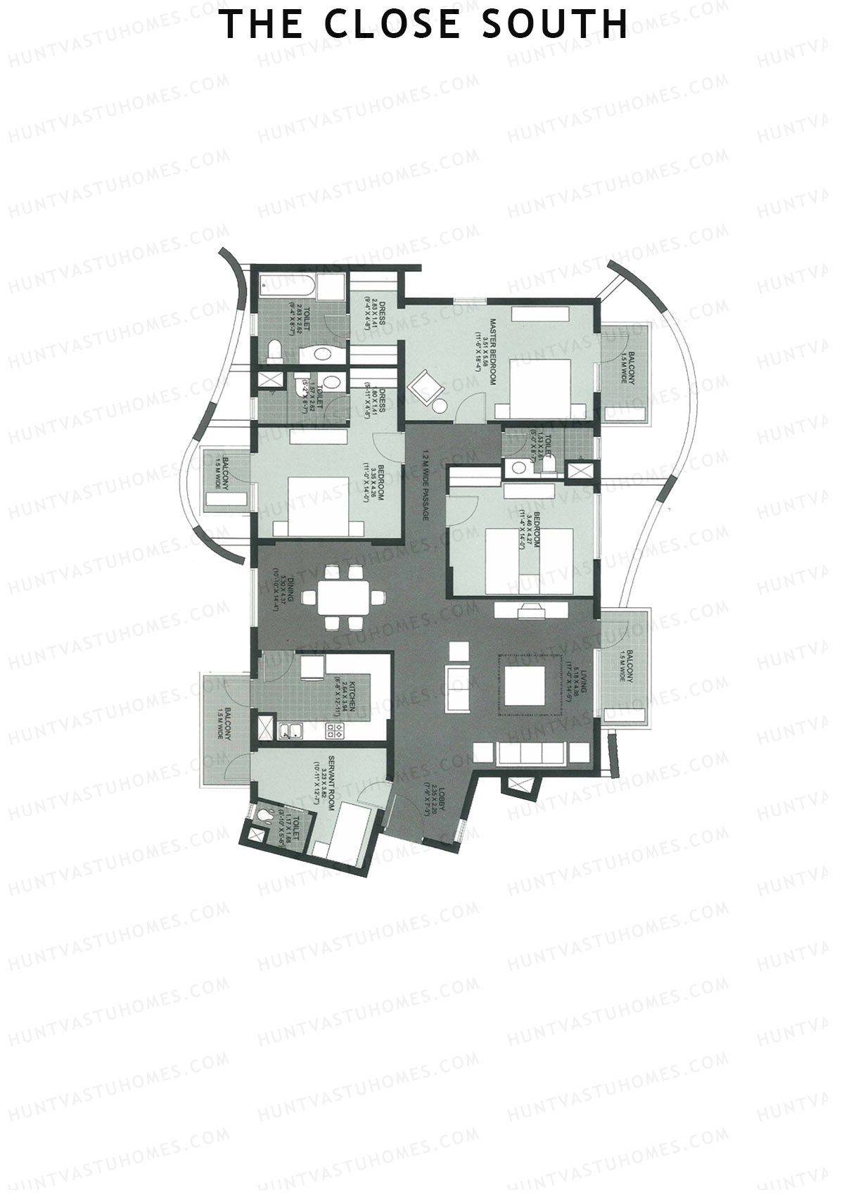 The Close South Tower S15 Unit 2 Floor Plan