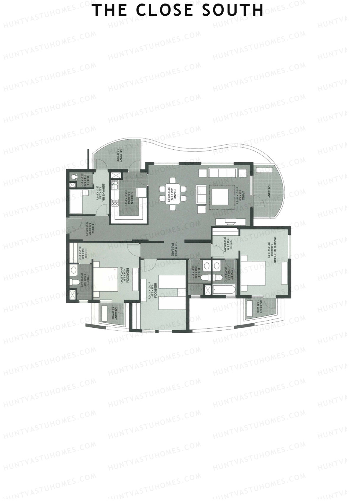 The Close South Tower S15 Unit 3 Floor Plan