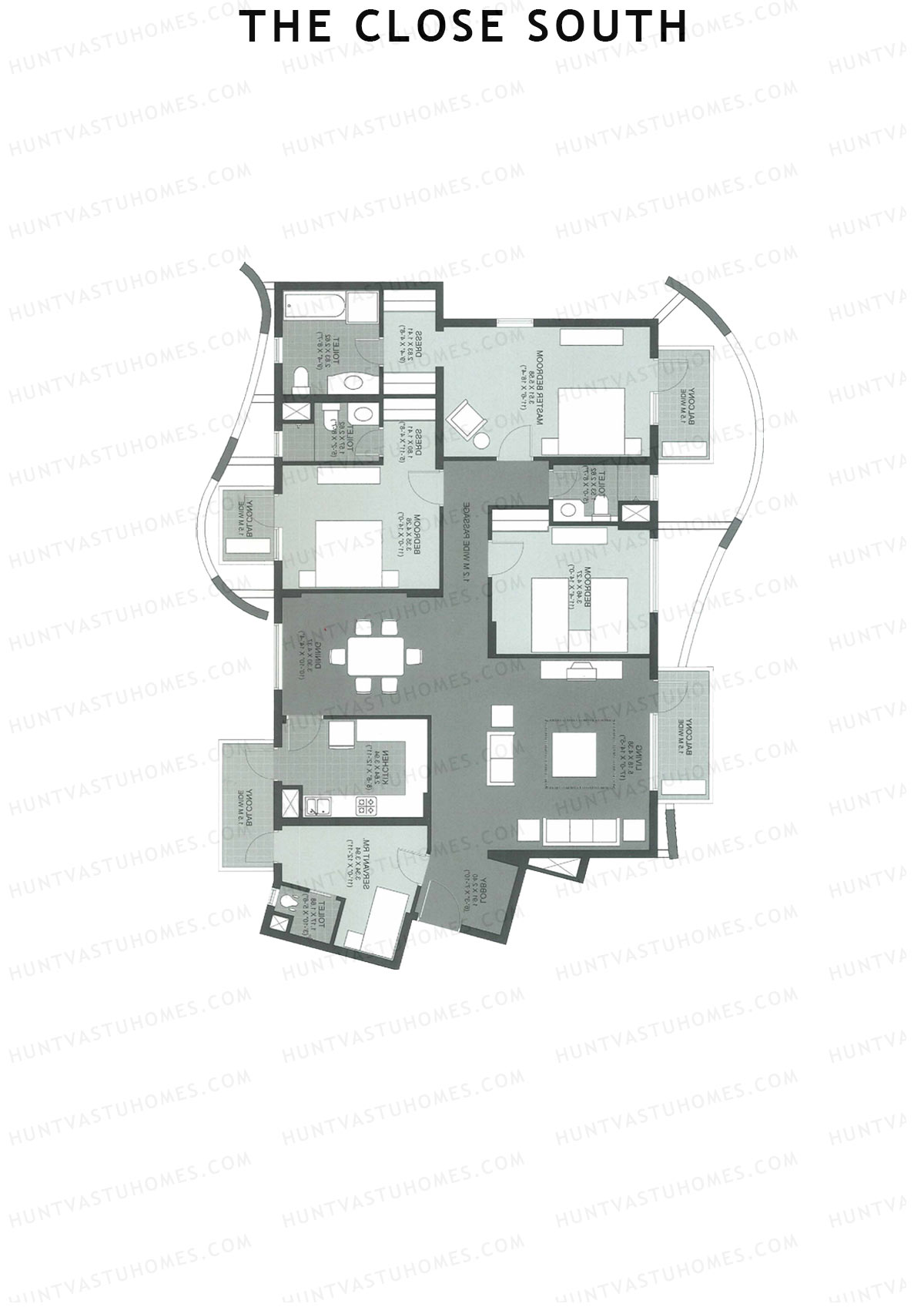 The Close South Tower S16 Unit 2 Floor Plan