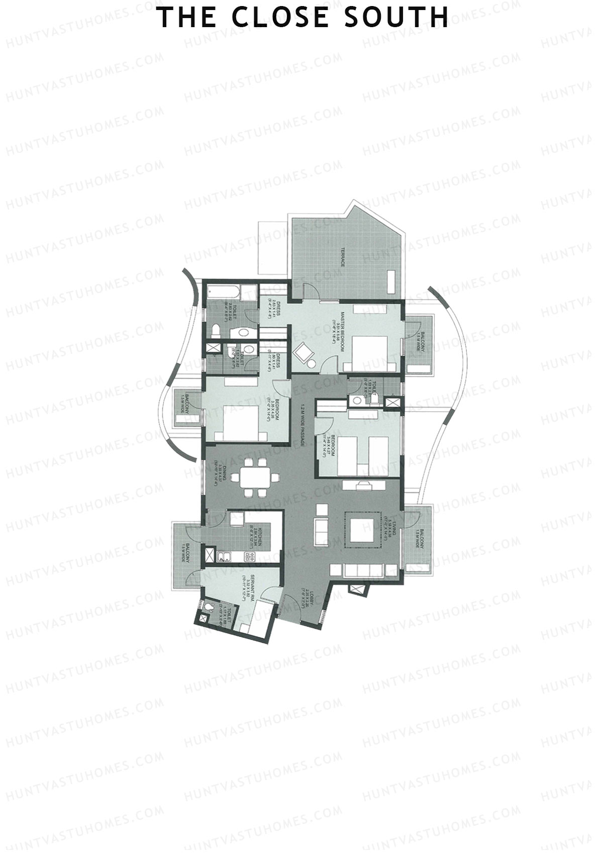 The Close South Tower S16 Unit 2 Floor Plan