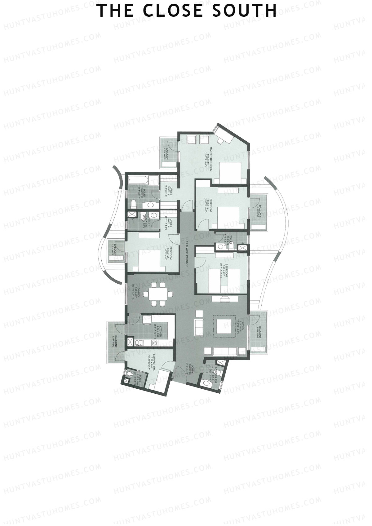 The Close South Tower S16 Unit 2 Floor Plan