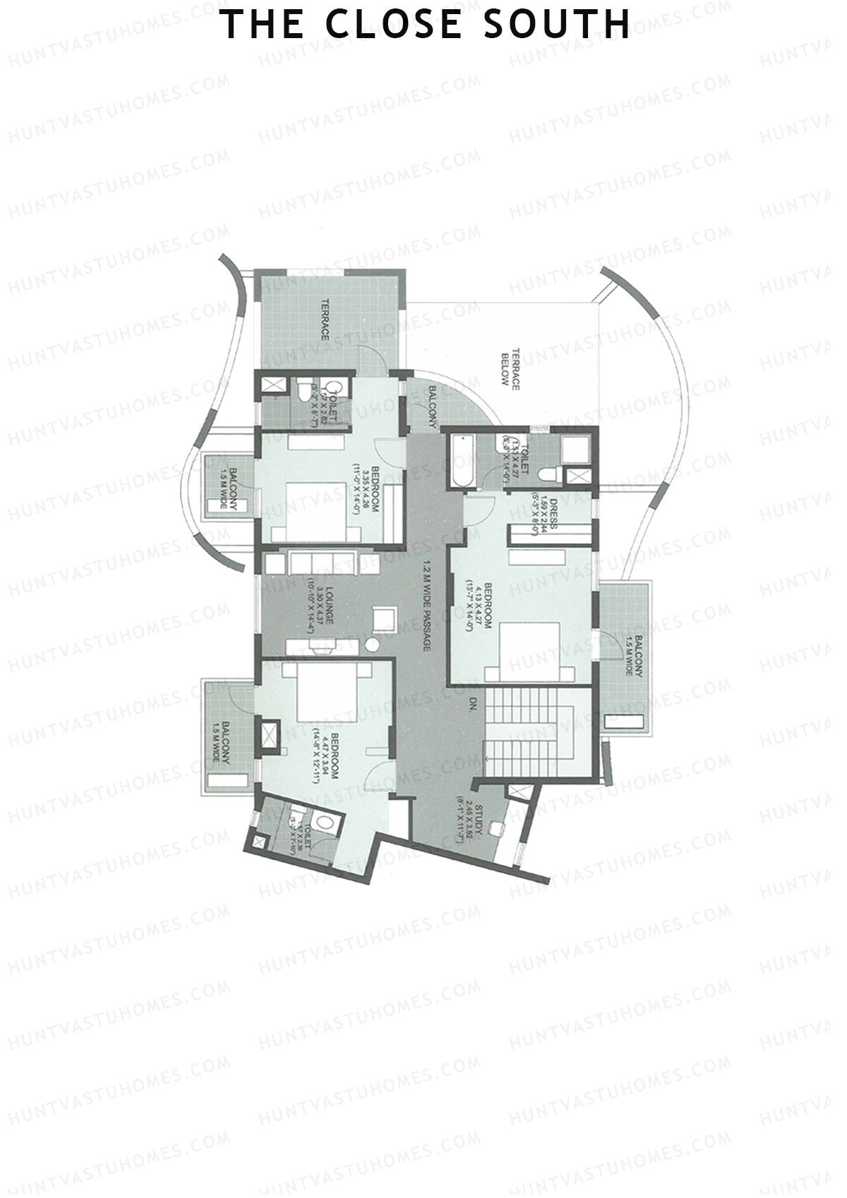 The Close South Tower S16 Unit 2 Type Penthouse Floor Plan