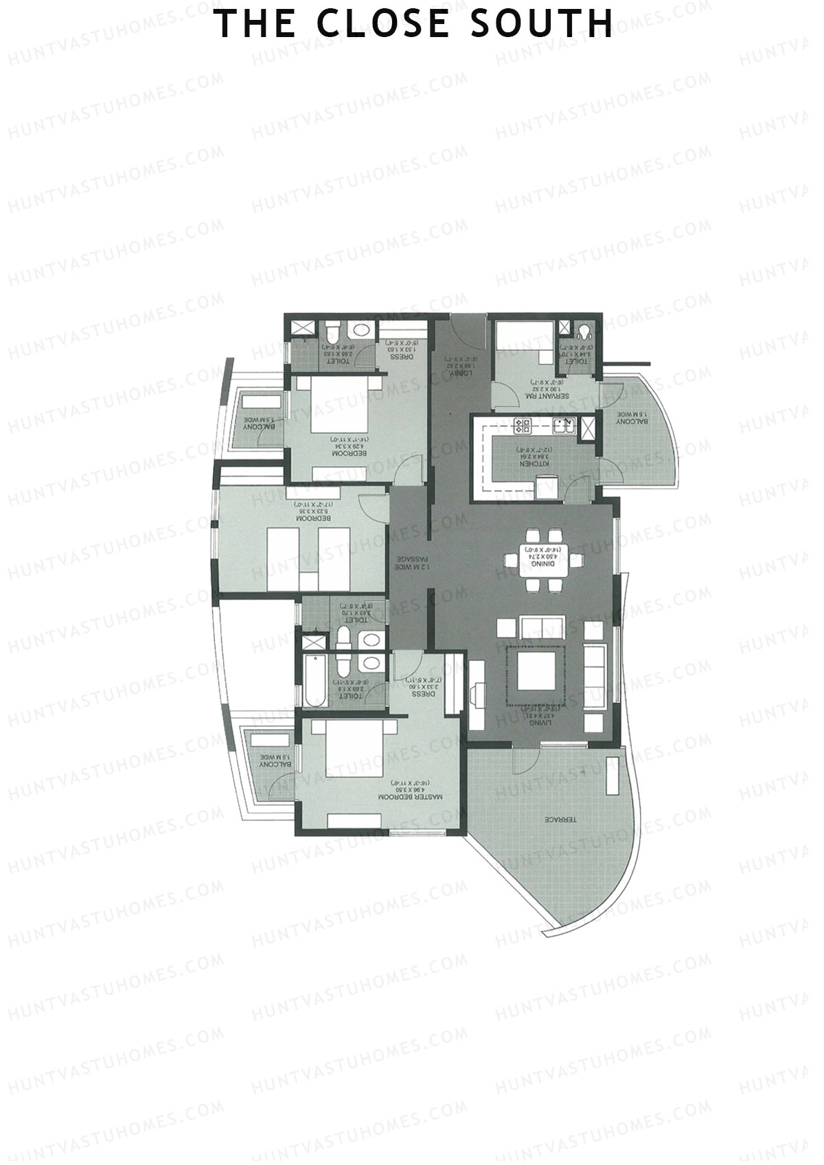 The Close South Tower S19 Unit 3 Floor Plan