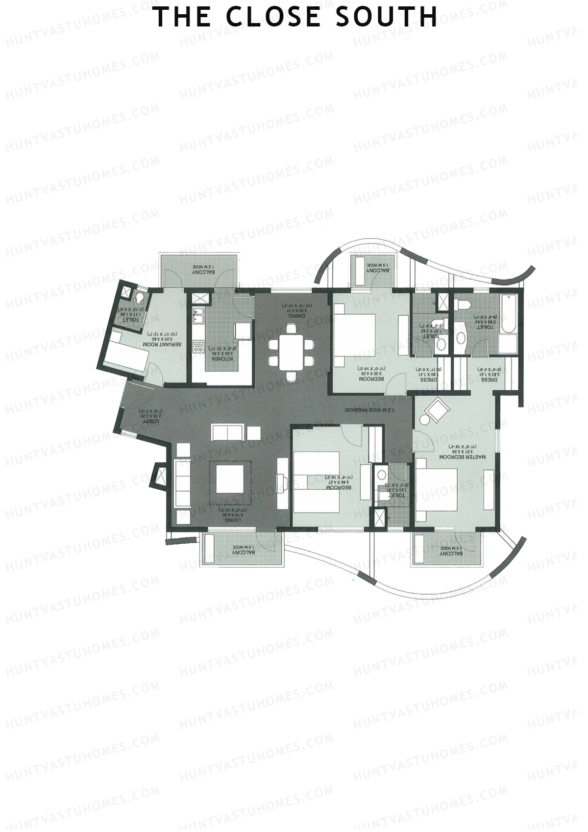 The Close South Tower S1 Unit 2 Floor Plan
